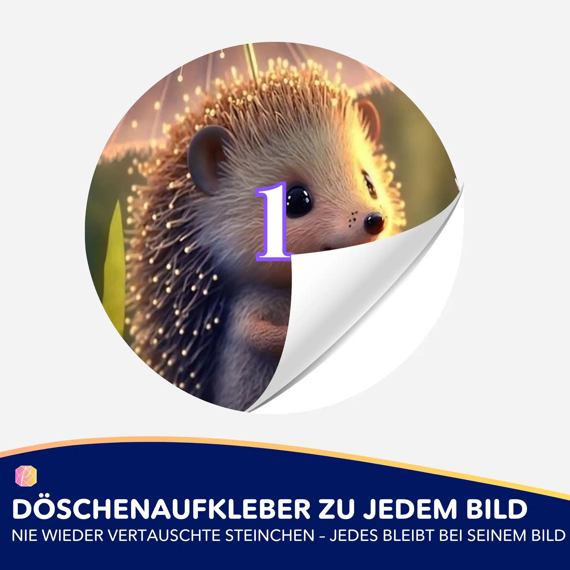 Döschenaufkleber - Igelchen im Sonnenlicht - Image 2