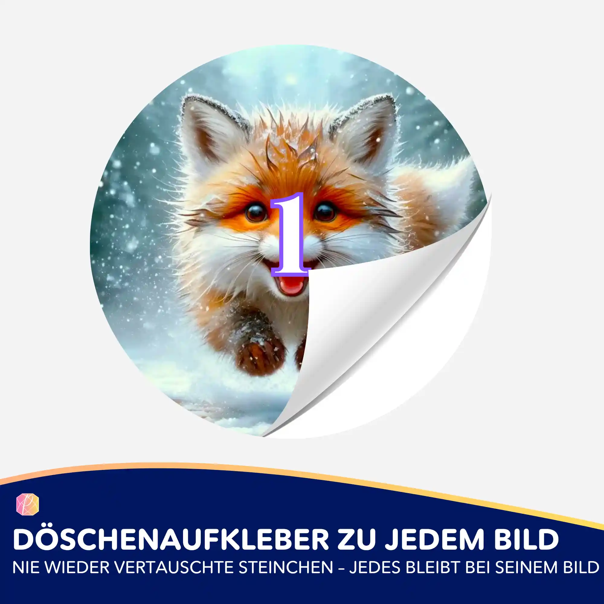 Döschenaufkleber - Kleiner Fuchs im Winterwald - Image 2