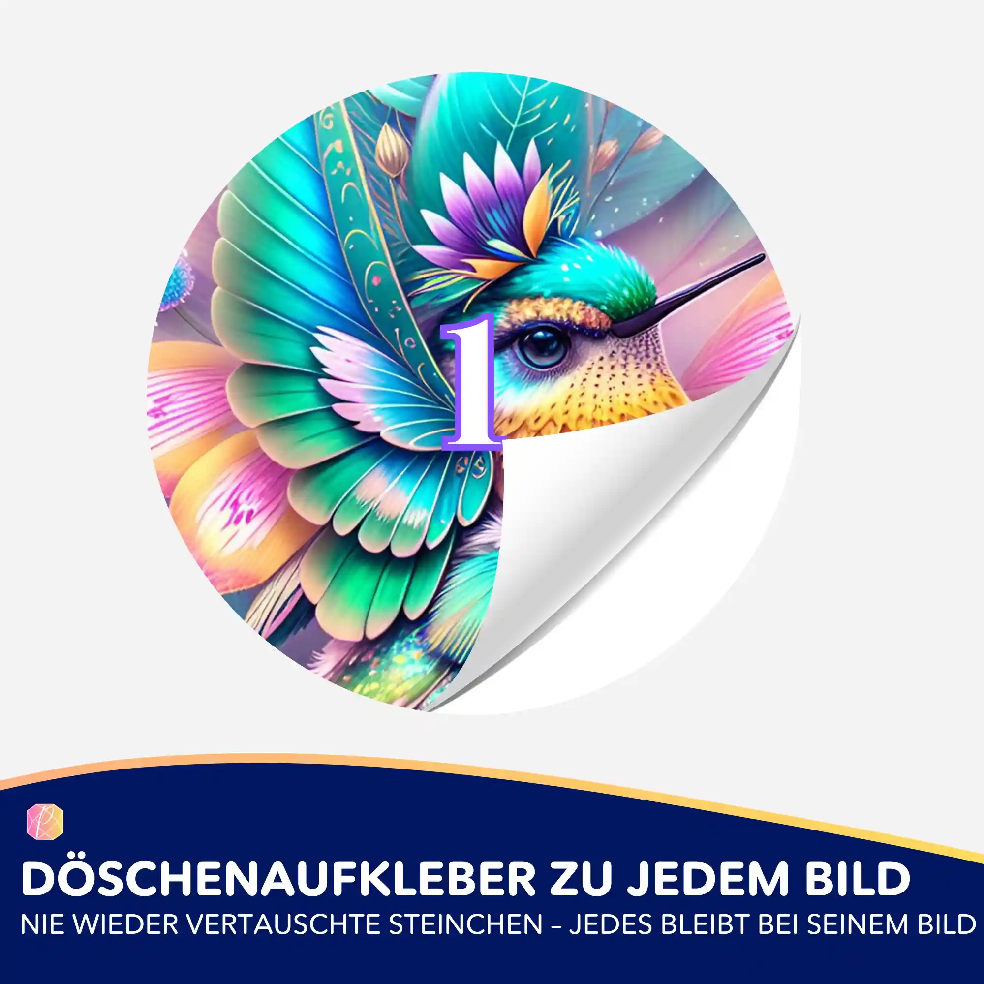 Döschenaufkleber - Kolibri im Blütenkelch - Image 2