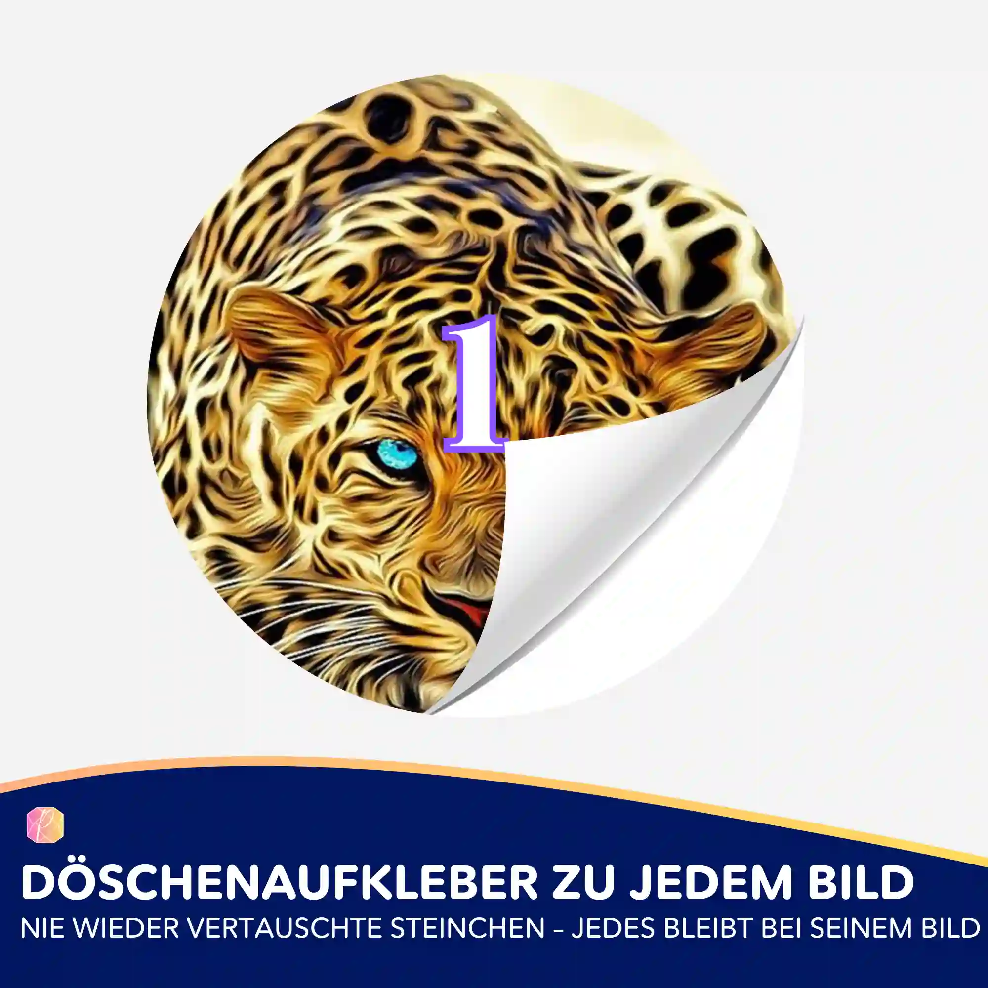 Döschenaufkleber - Leopard Blue Eyes MINI - Image 2