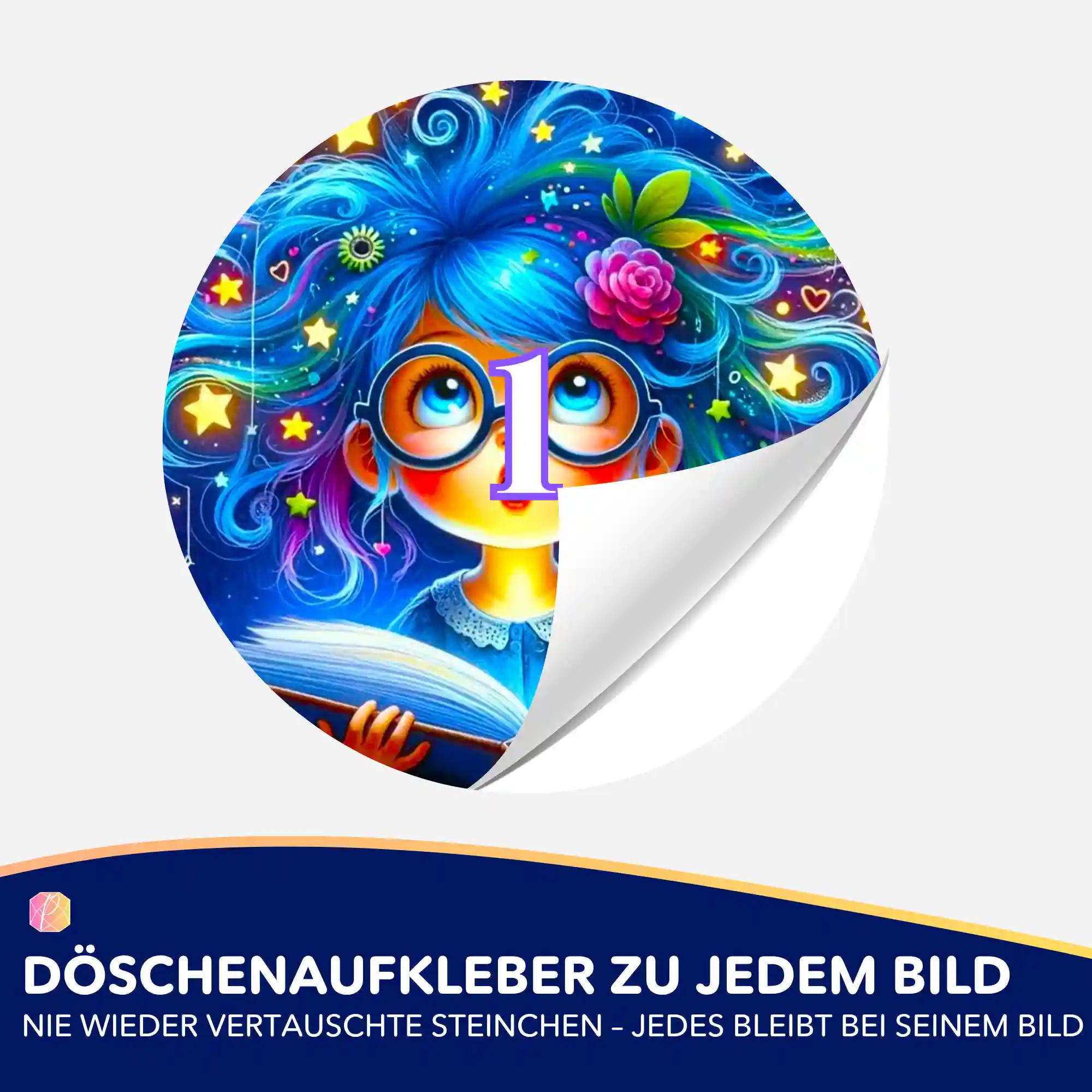 Döschenaufkleber - Lesemaus Josephine - Image 2