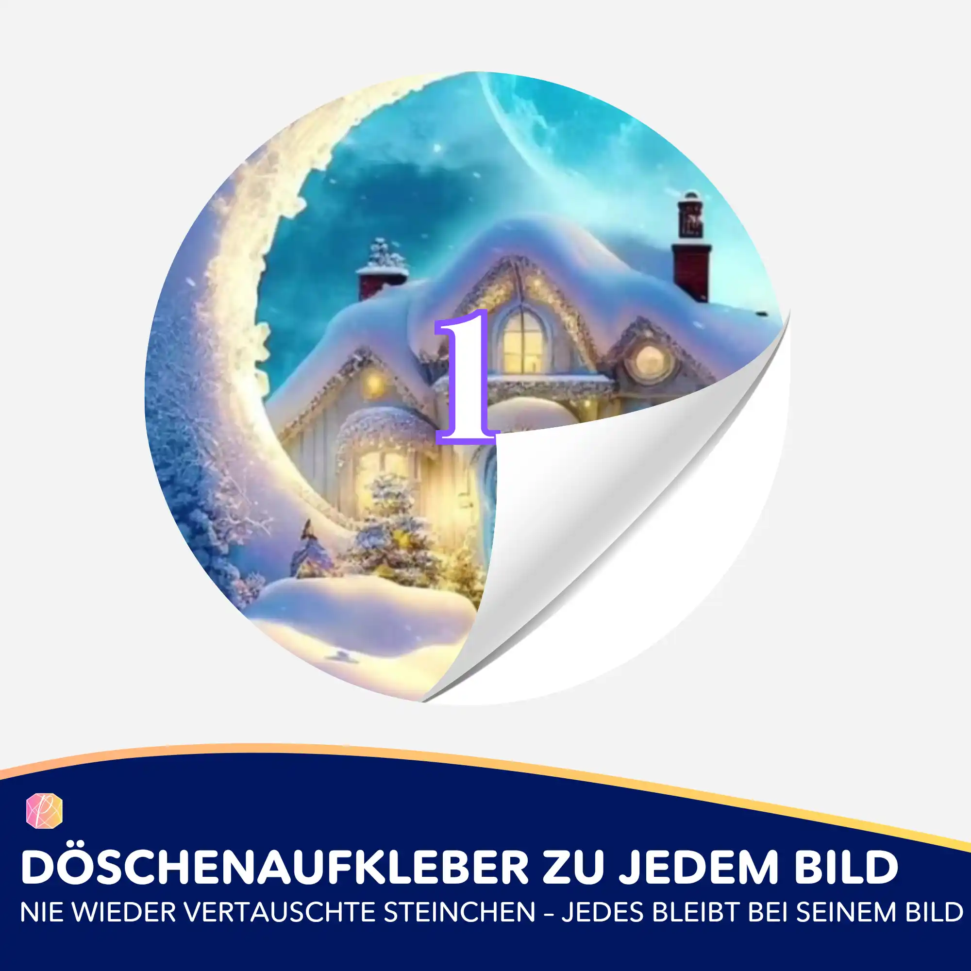 Döschenaufkleber - Moon and Snow - Image 2