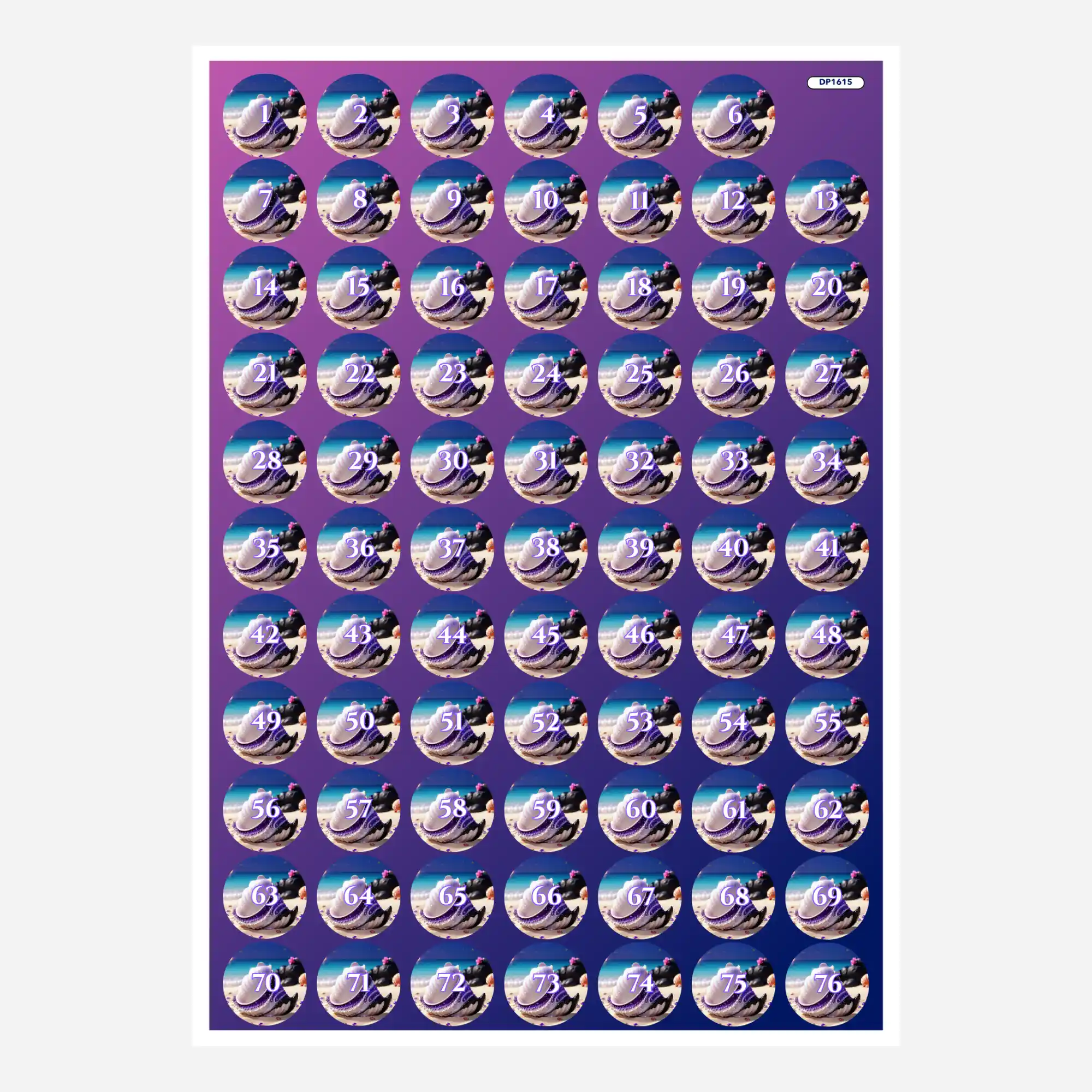 Döschenaufkleber - Muschel Violett