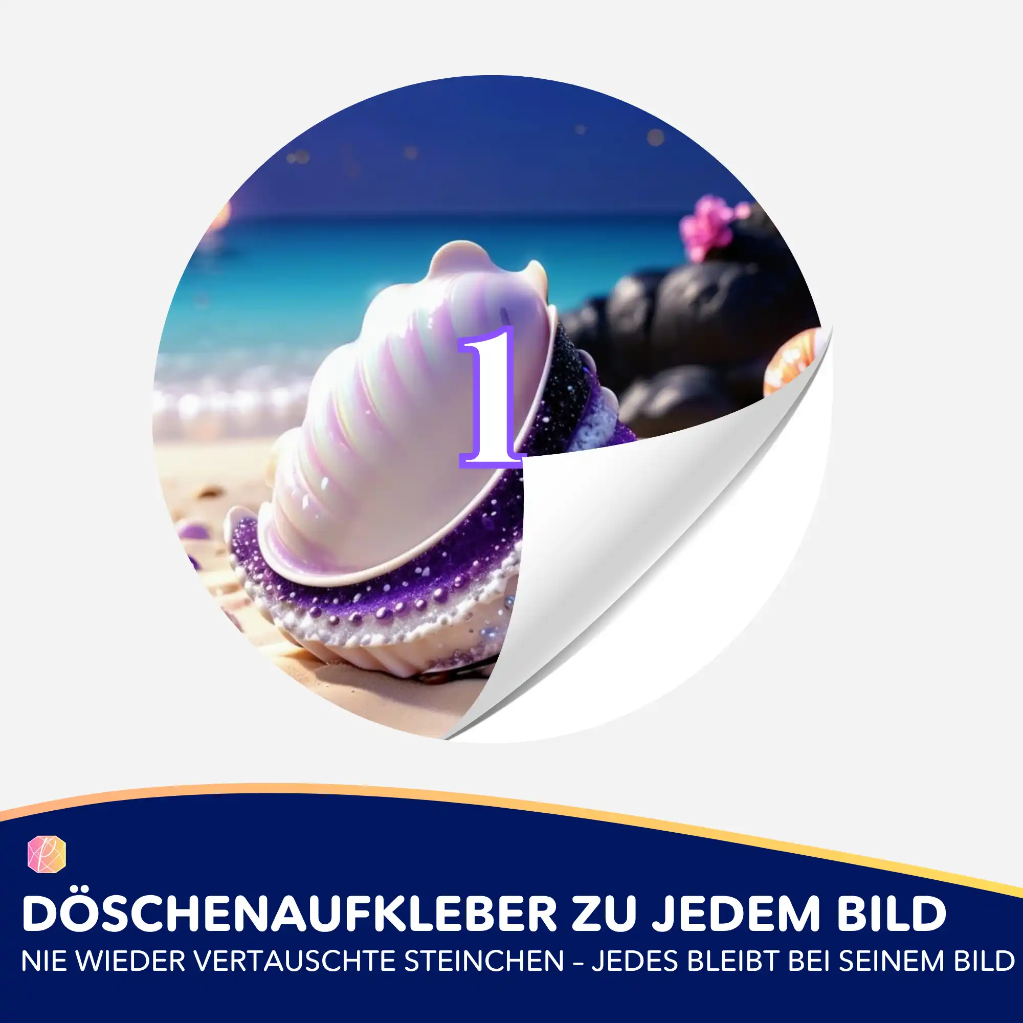 Döschenaufkleber - Muschel Violett - Image 2