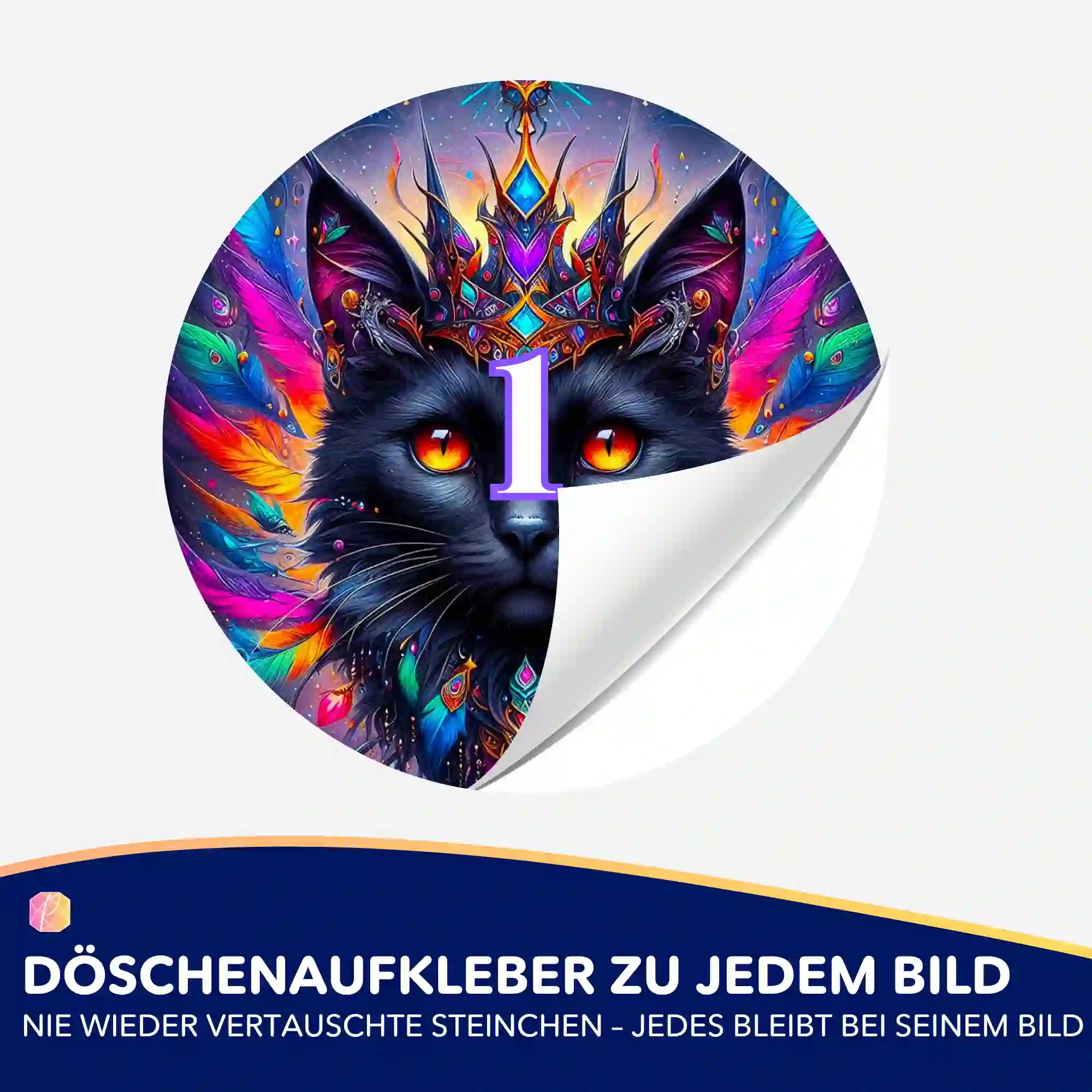 Döschenaufkleber - Mystic colorsplash Cat - Image 2