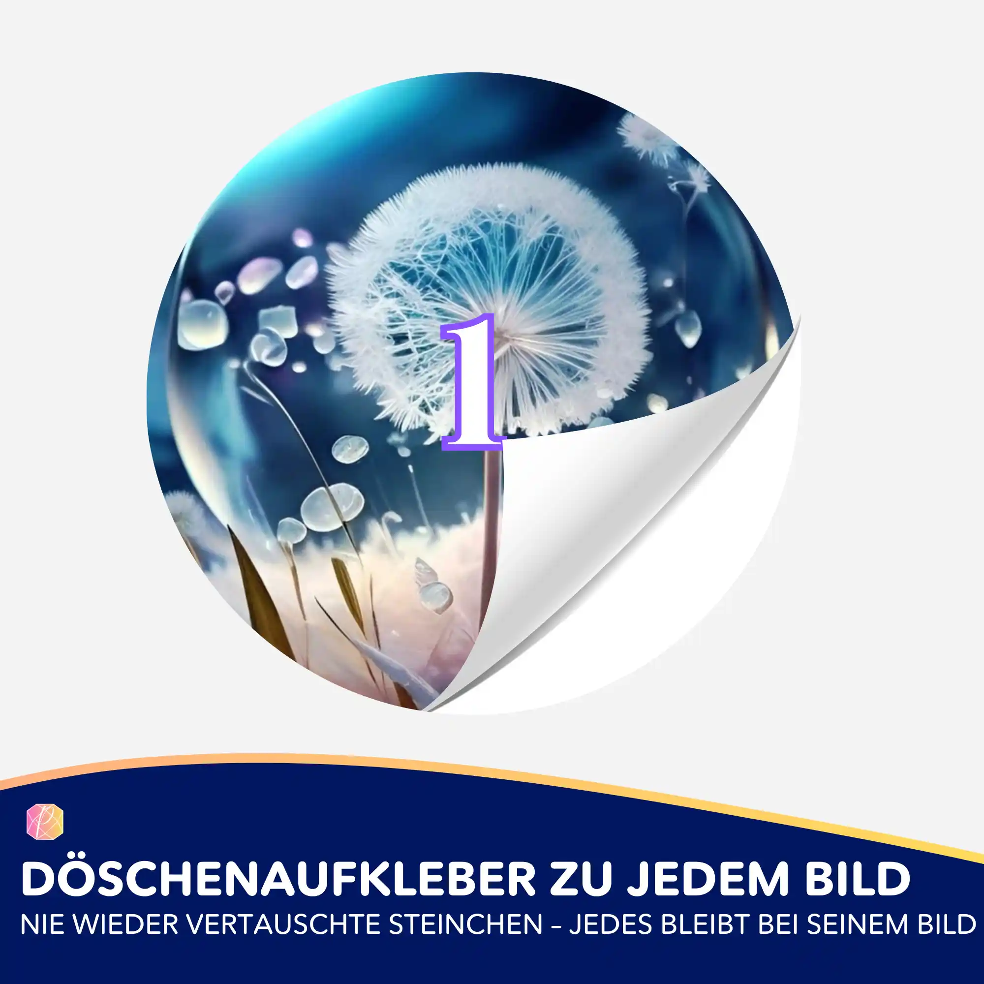 Döschenaufkleber - Pusteblume Eiskristall - Image 2