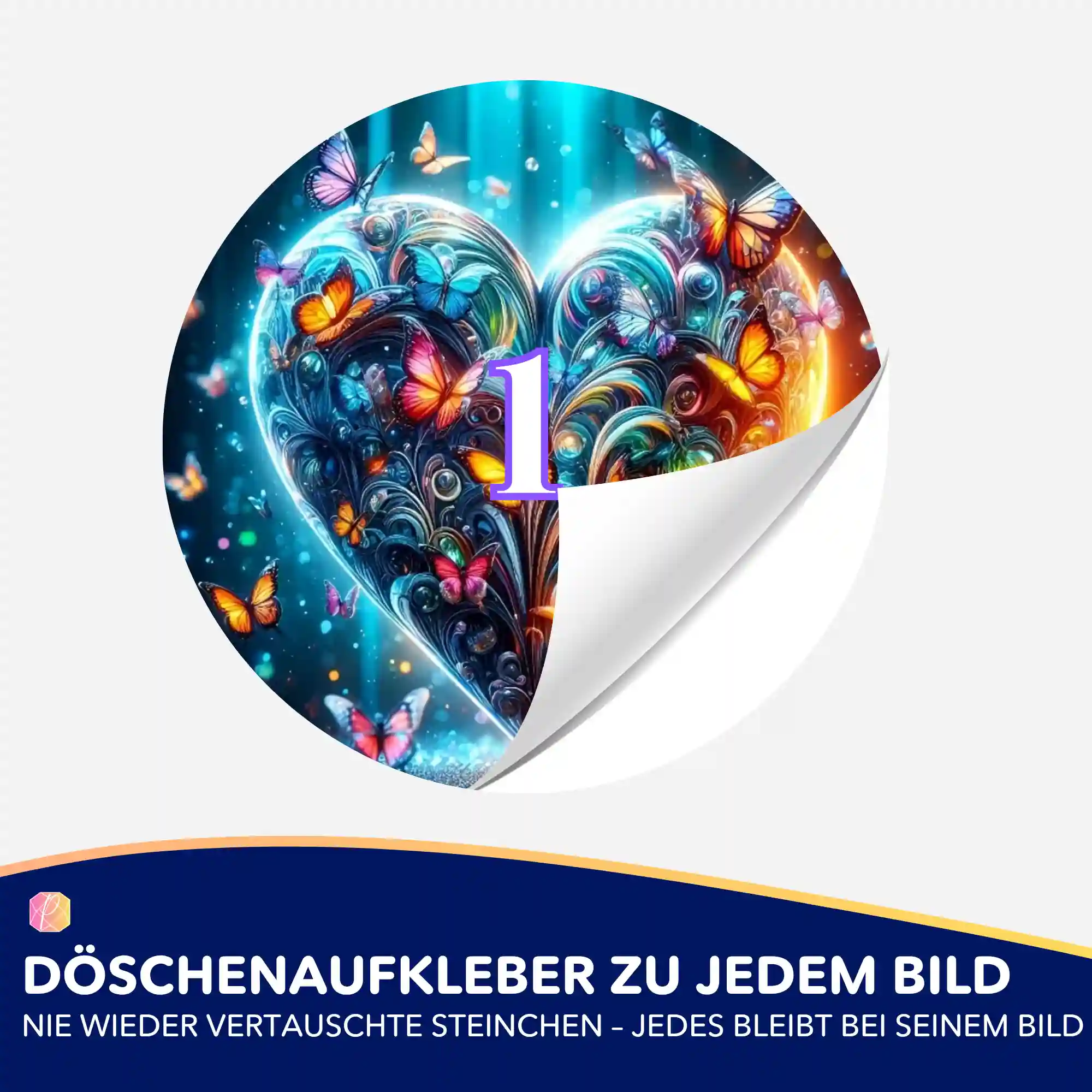 Döschenaufkleber - Schmetterlingsherz - Image 2