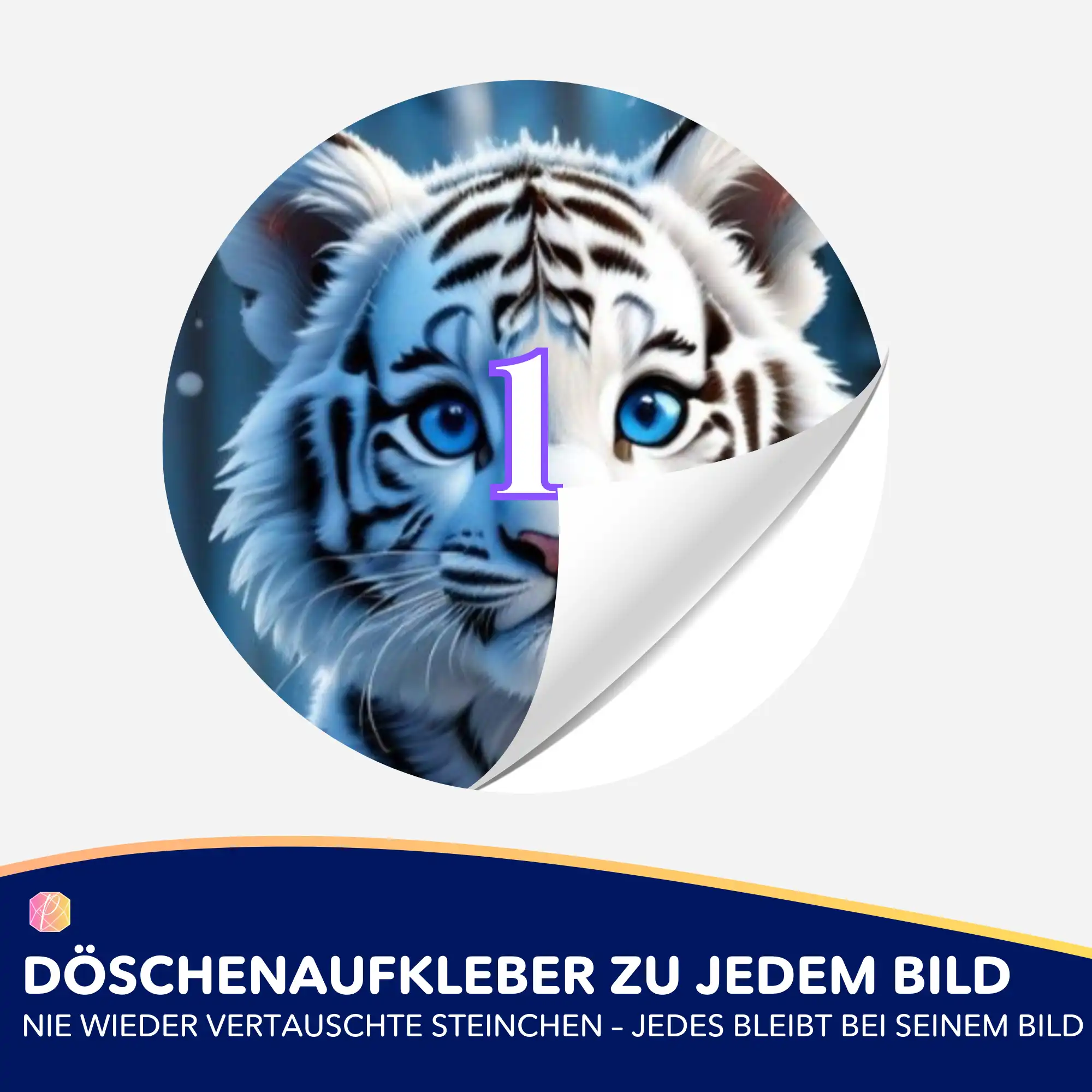 Döschenaufkleber - Schneetigerbaby - Image 2