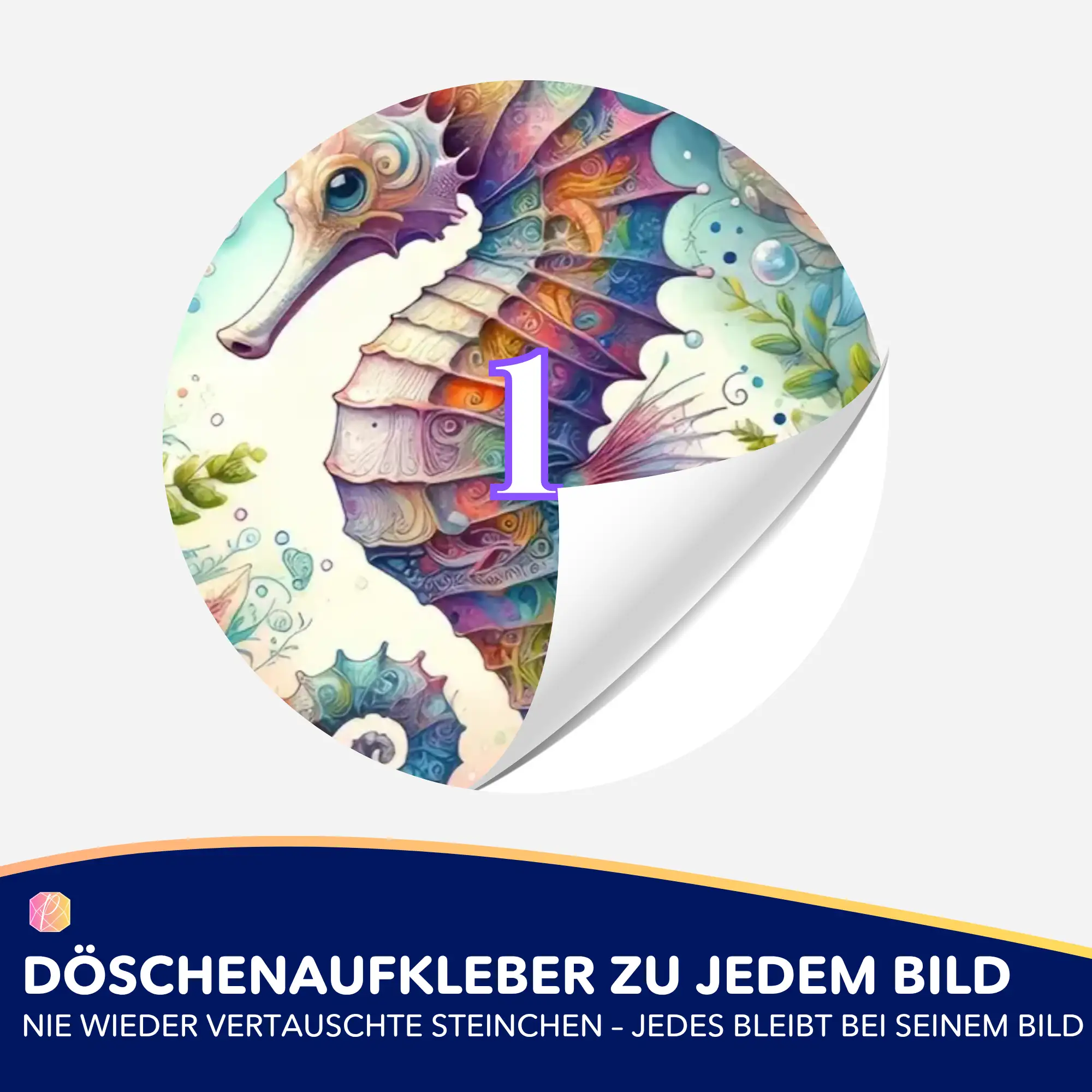 Döschenaufkleber - Seepferdchen Blütentraum - Image 2