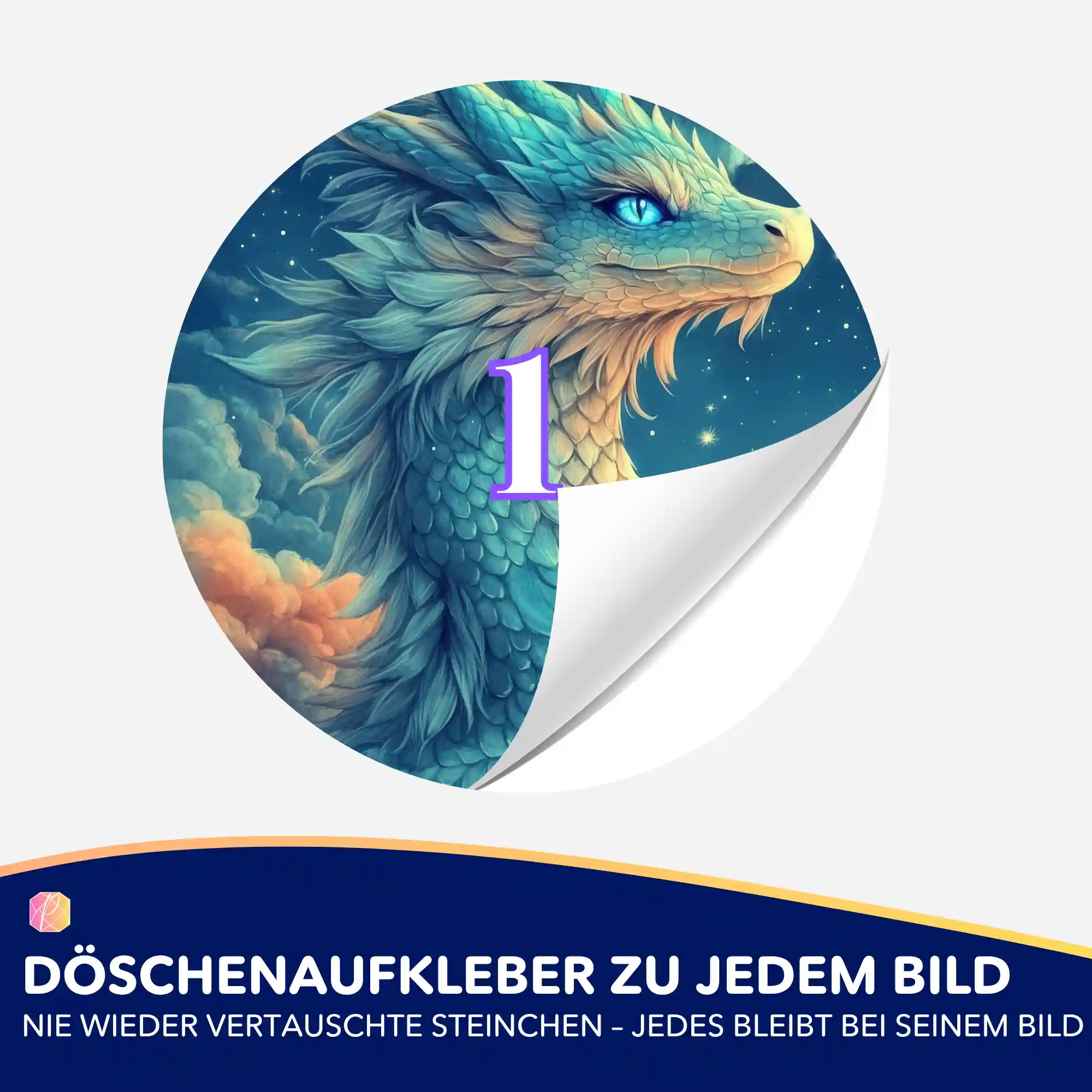 Döschenaufkleber - Susen Pfifferling - Himmelsdrache Saphira - Image 2