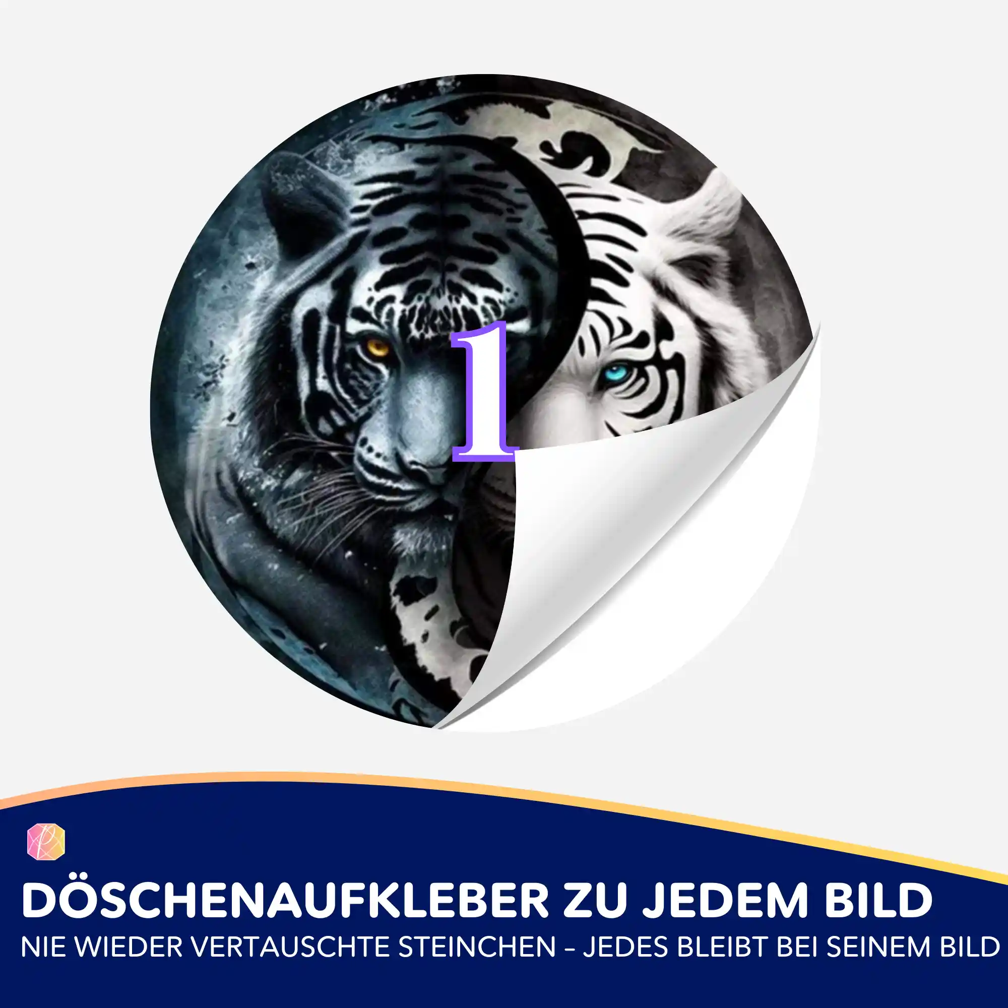 Döschenaufkleber - Tiger "Ying und Yang" - Image 2
