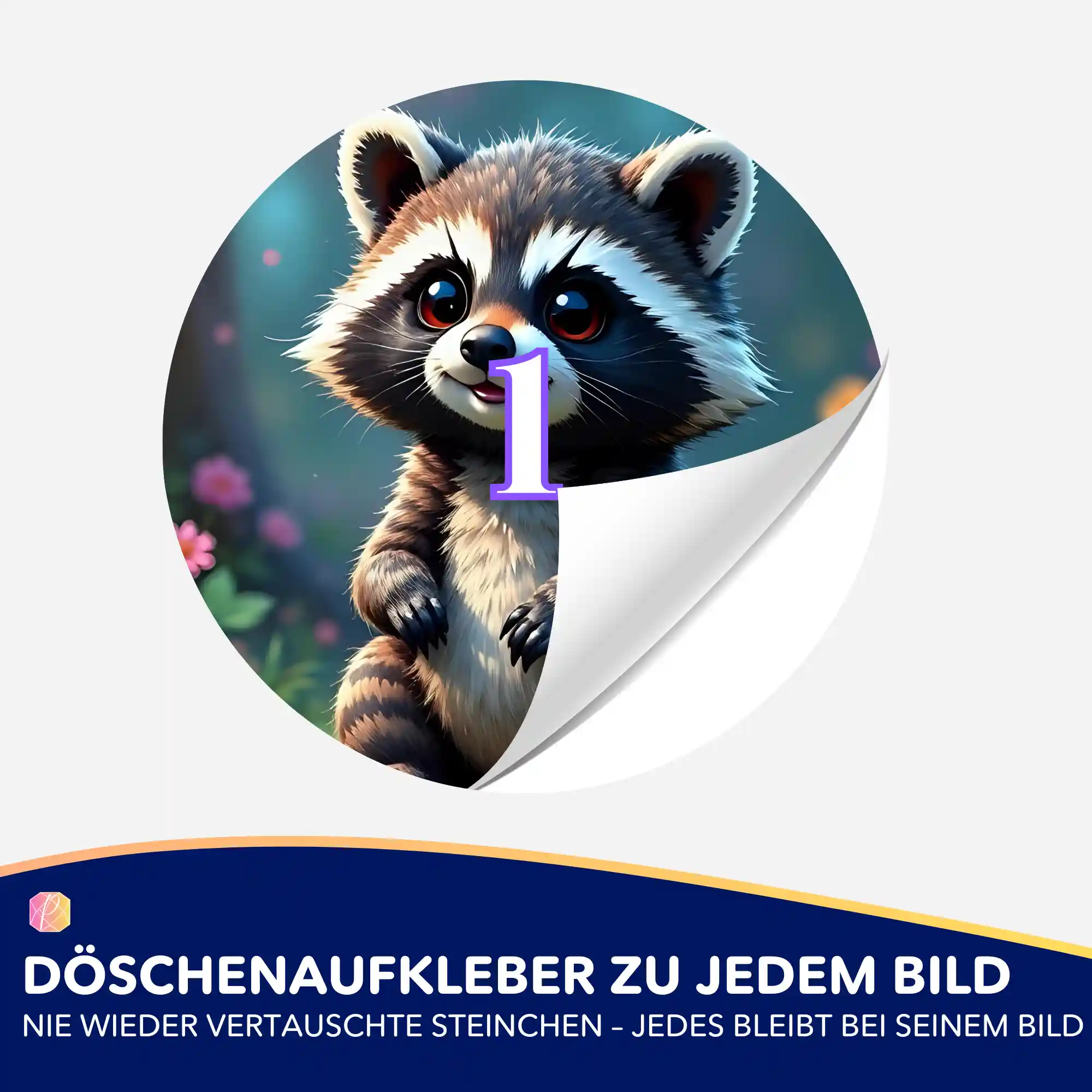 Döschenaufkleber - Waschbär Brownie - Image 2