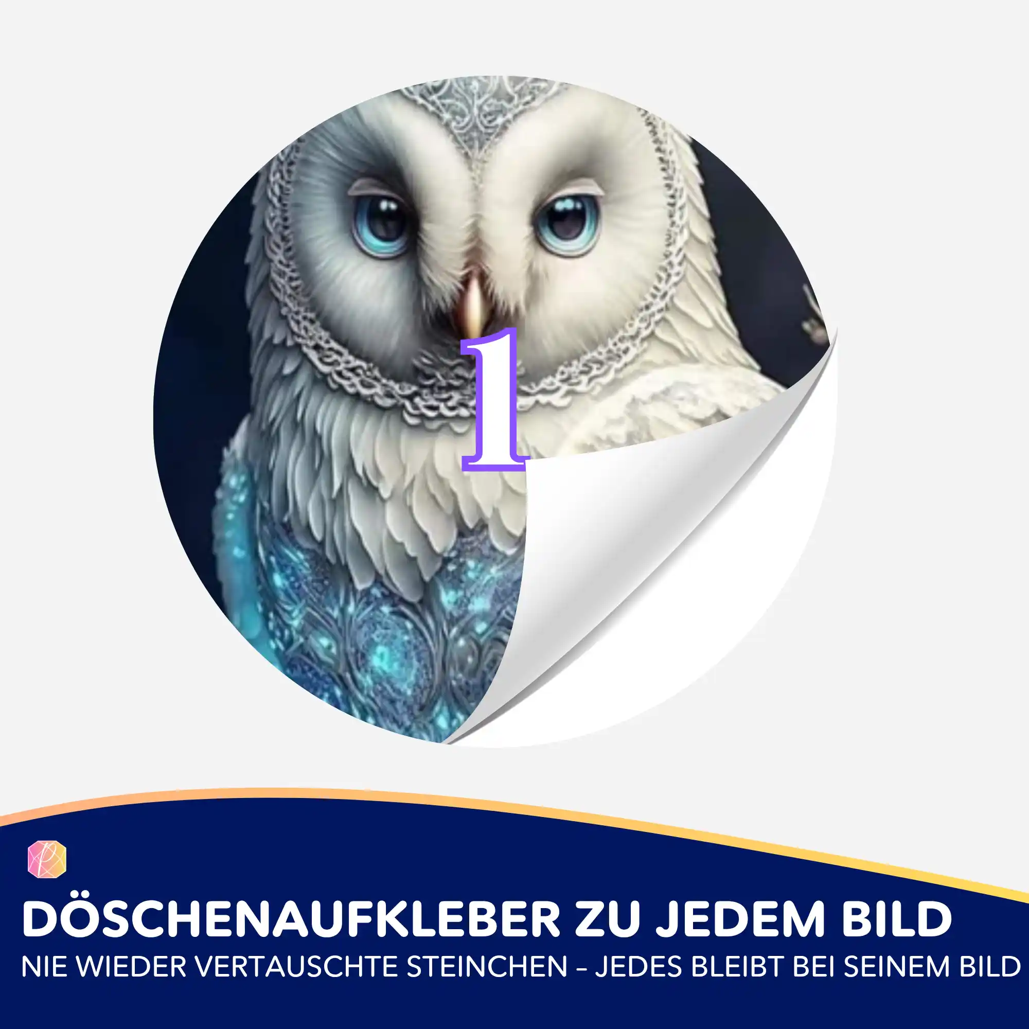 Döschenaufkleber - White Owl - Image 2