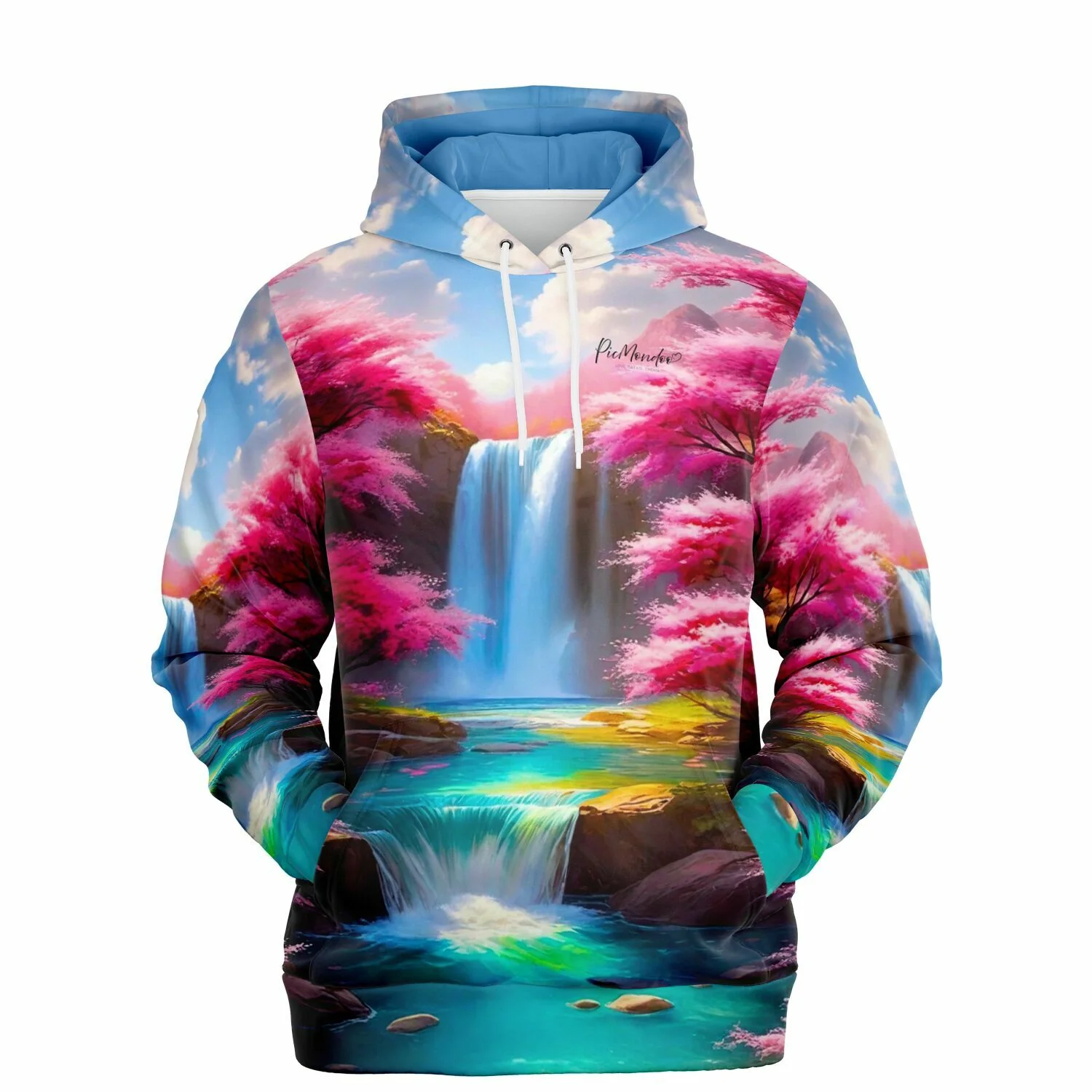 Dreamer Hoodie - Kirschblüten am Wasserfall
