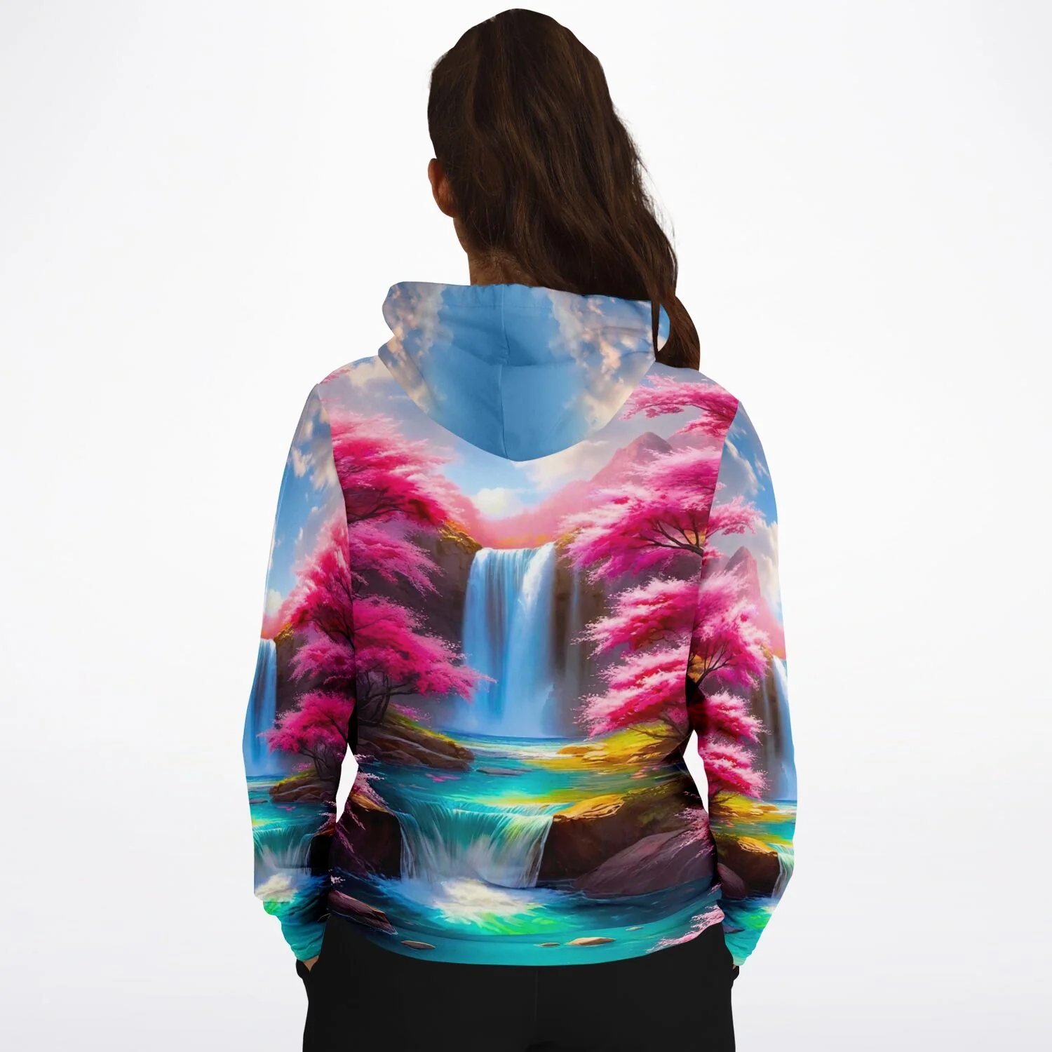 Dreamer Hoodie - Kirschblüten am Wasserfall - Image 3