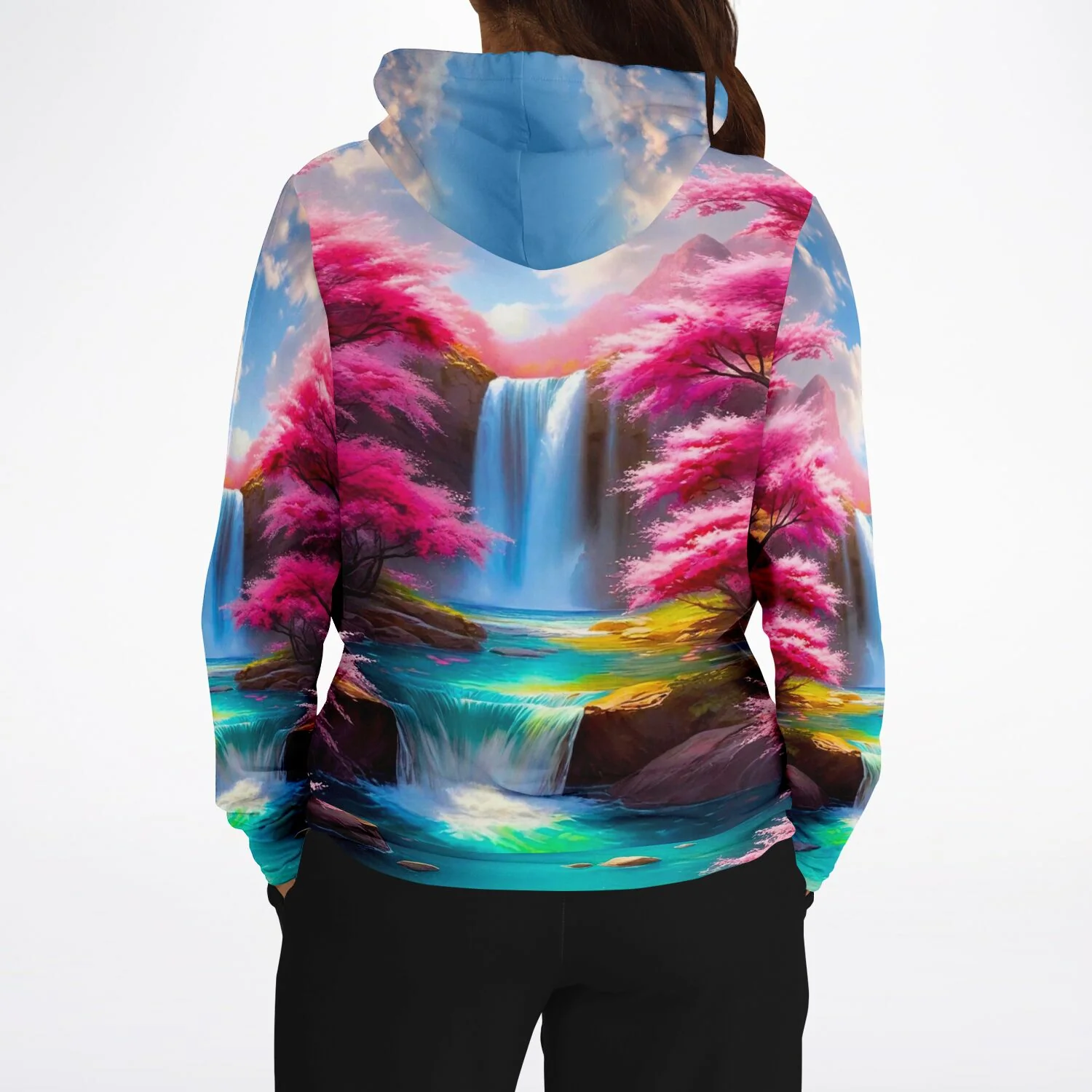 Dreamer Hoodie - Kirschblüten am Wasserfall - Image 4