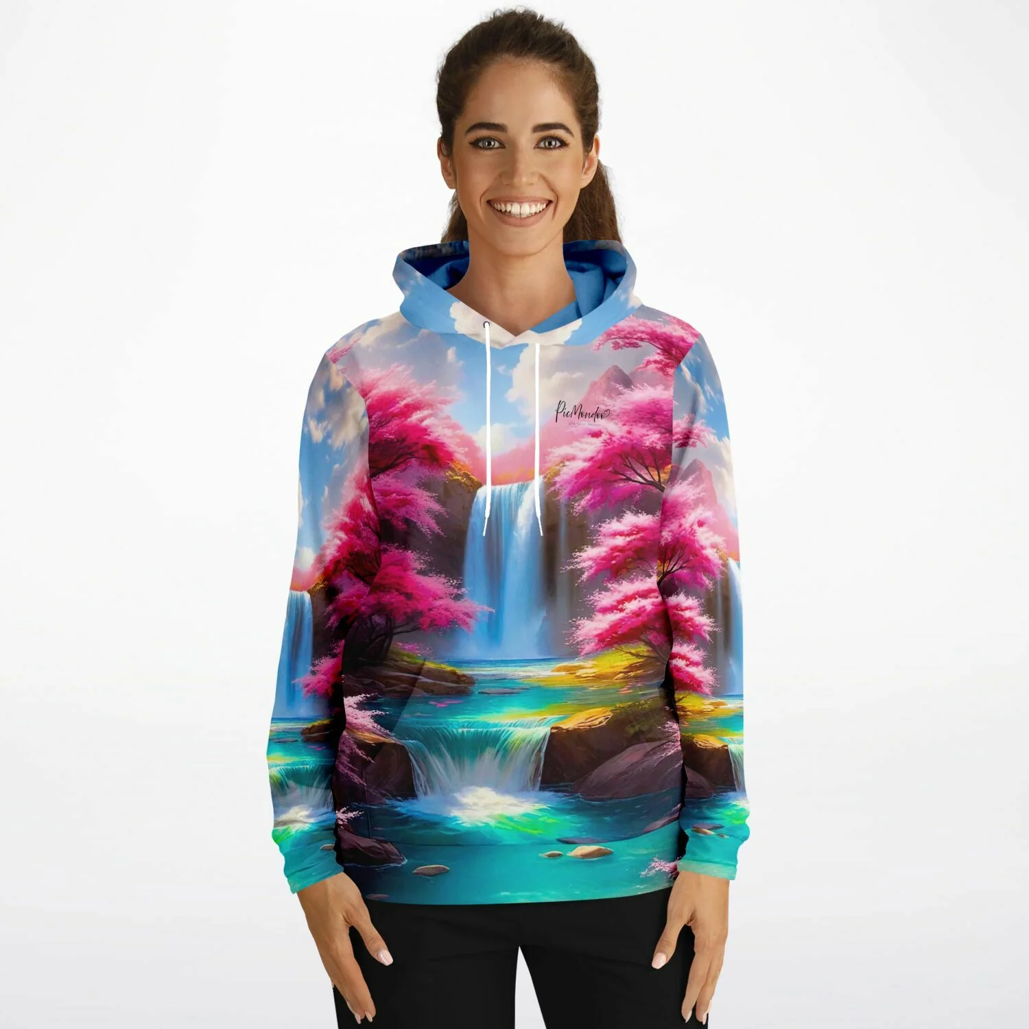 Dreamer Hoodie - Kirschblüten am Wasserfall - Image 5