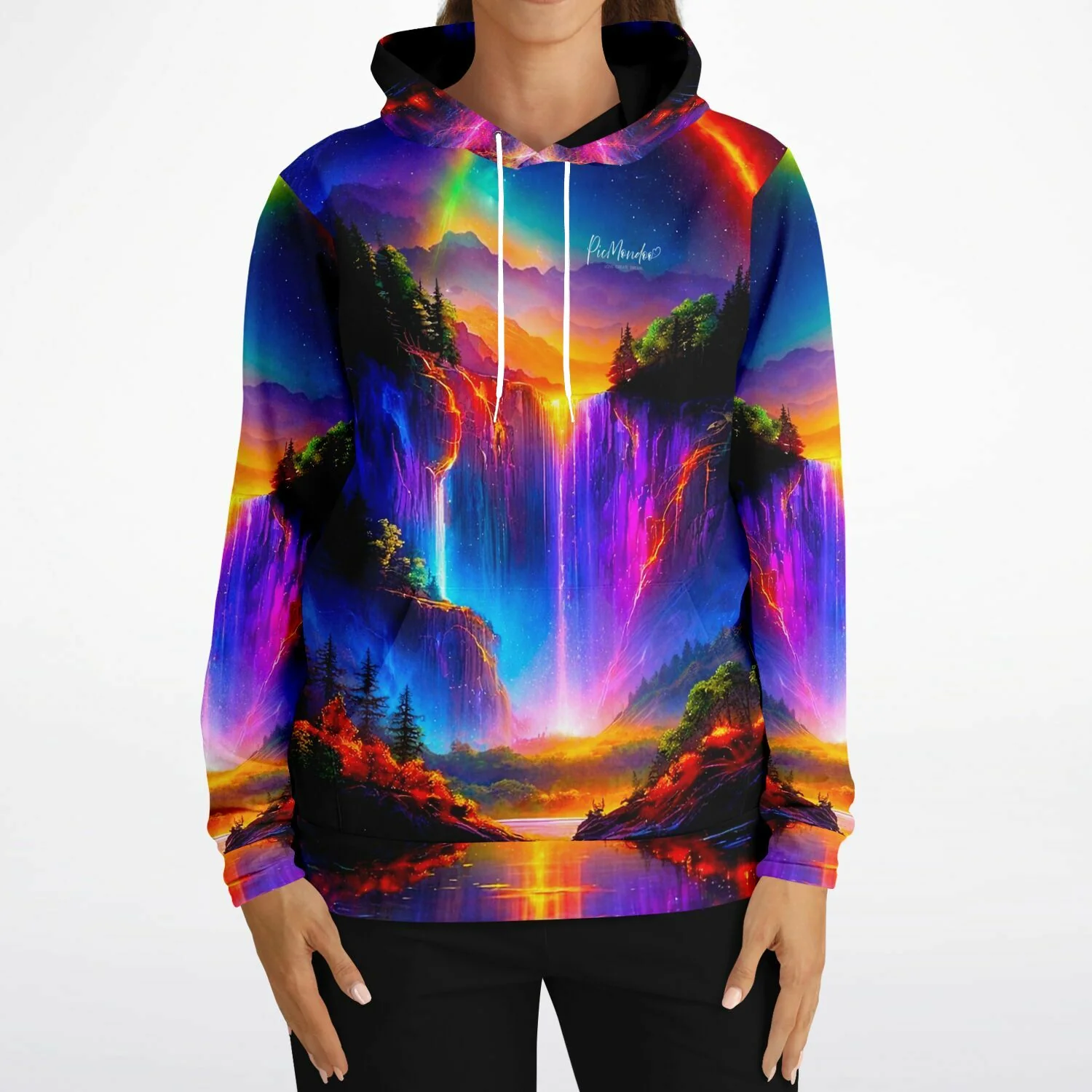 Dreamer Hoodie - Nachtleuchten am Wasserfall - Image 6