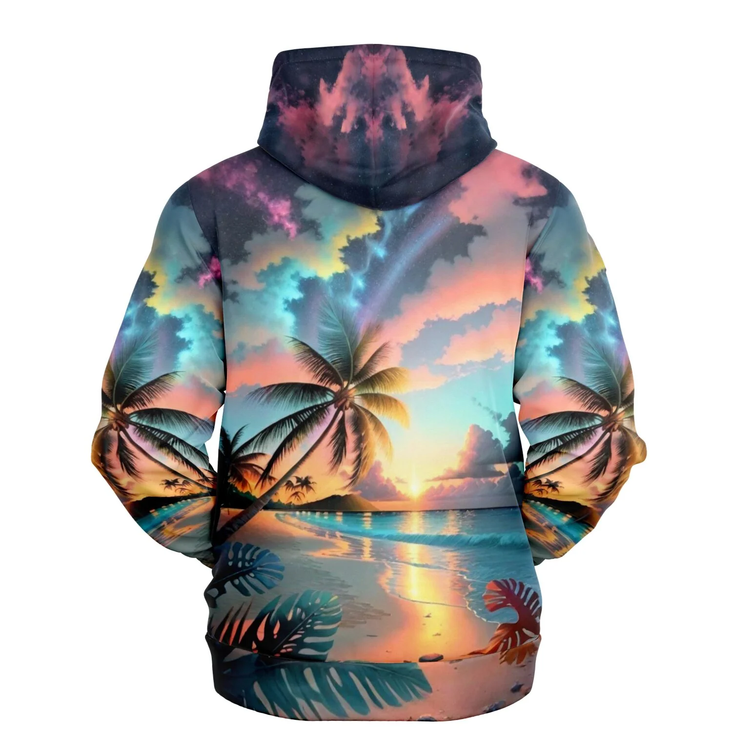 Dreamer Hoodie - Palme im bunten Abendhimmel - Image 2