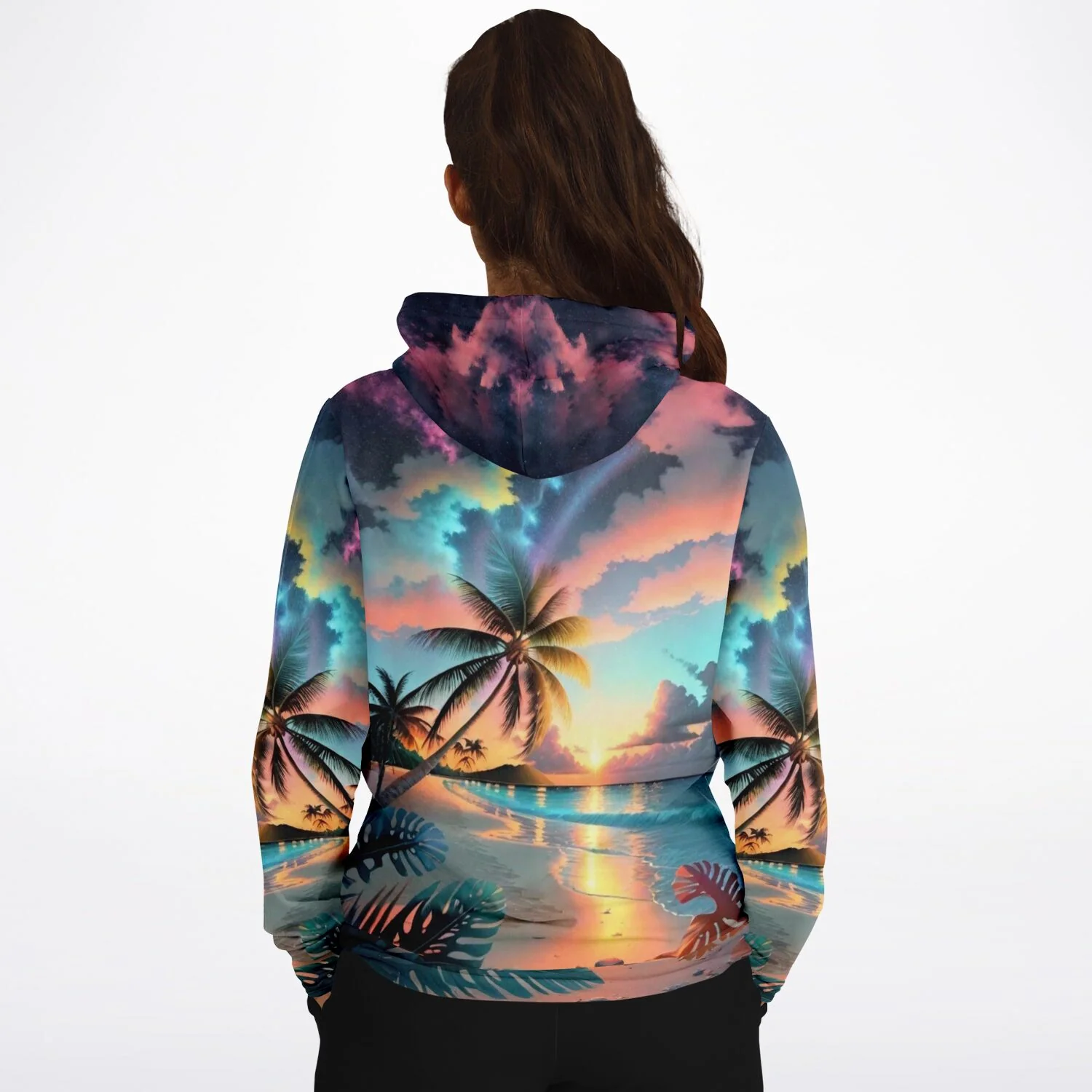 Dreamer Hoodie - Palme im bunten Abendhimmel - Image 3