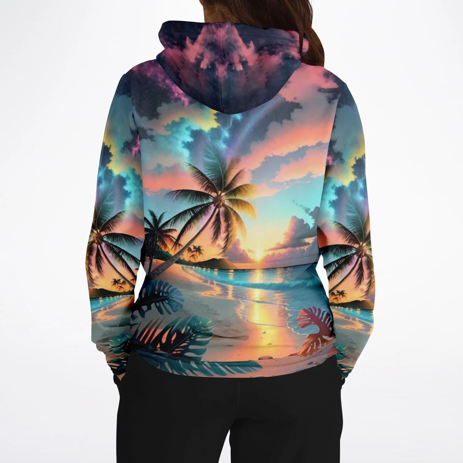 Dreamer Hoodie - Palme im bunten Abendhimmel - Image 4