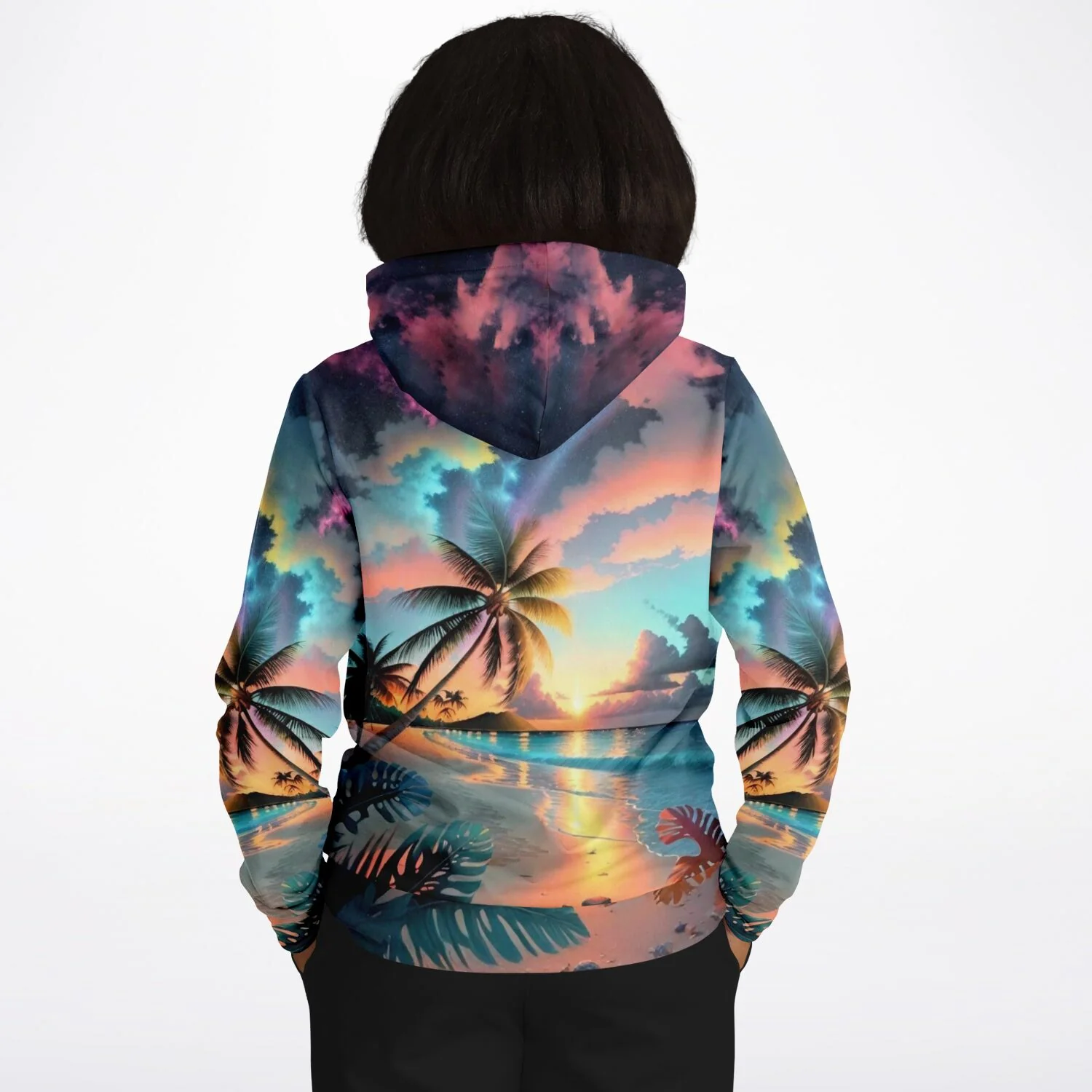 Dreamer Hoodie - Palme im bunten Abendhimmel - Image 7