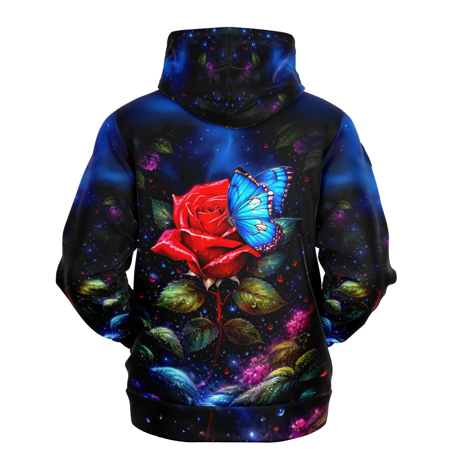 Dreamer Hoodie - Rote Rose trifft blauen Schmetterling - Image 2