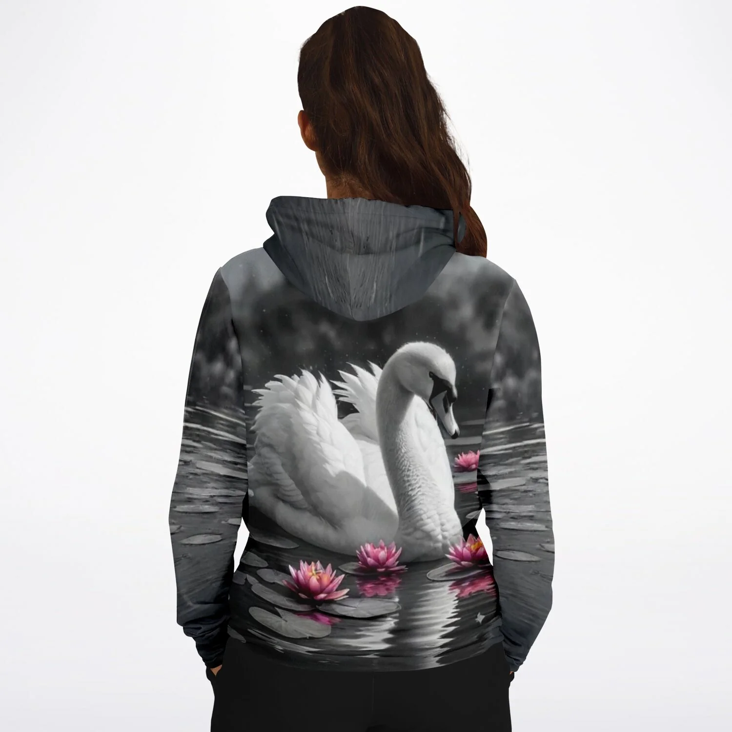 Dreamer Hoodie - Schwan im Seerosensee - Image 3