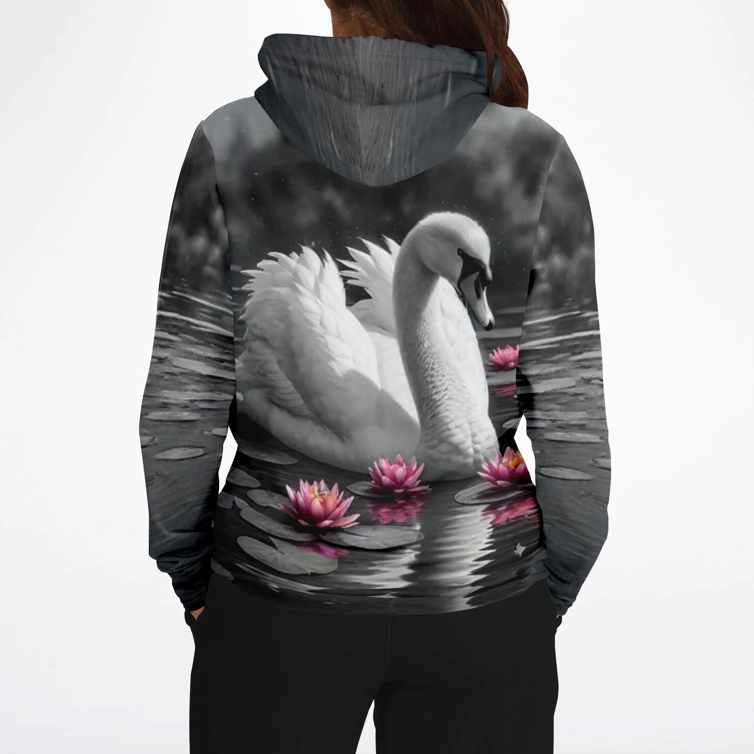 Dreamer Hoodie - Schwan im Seerosensee - Image 4