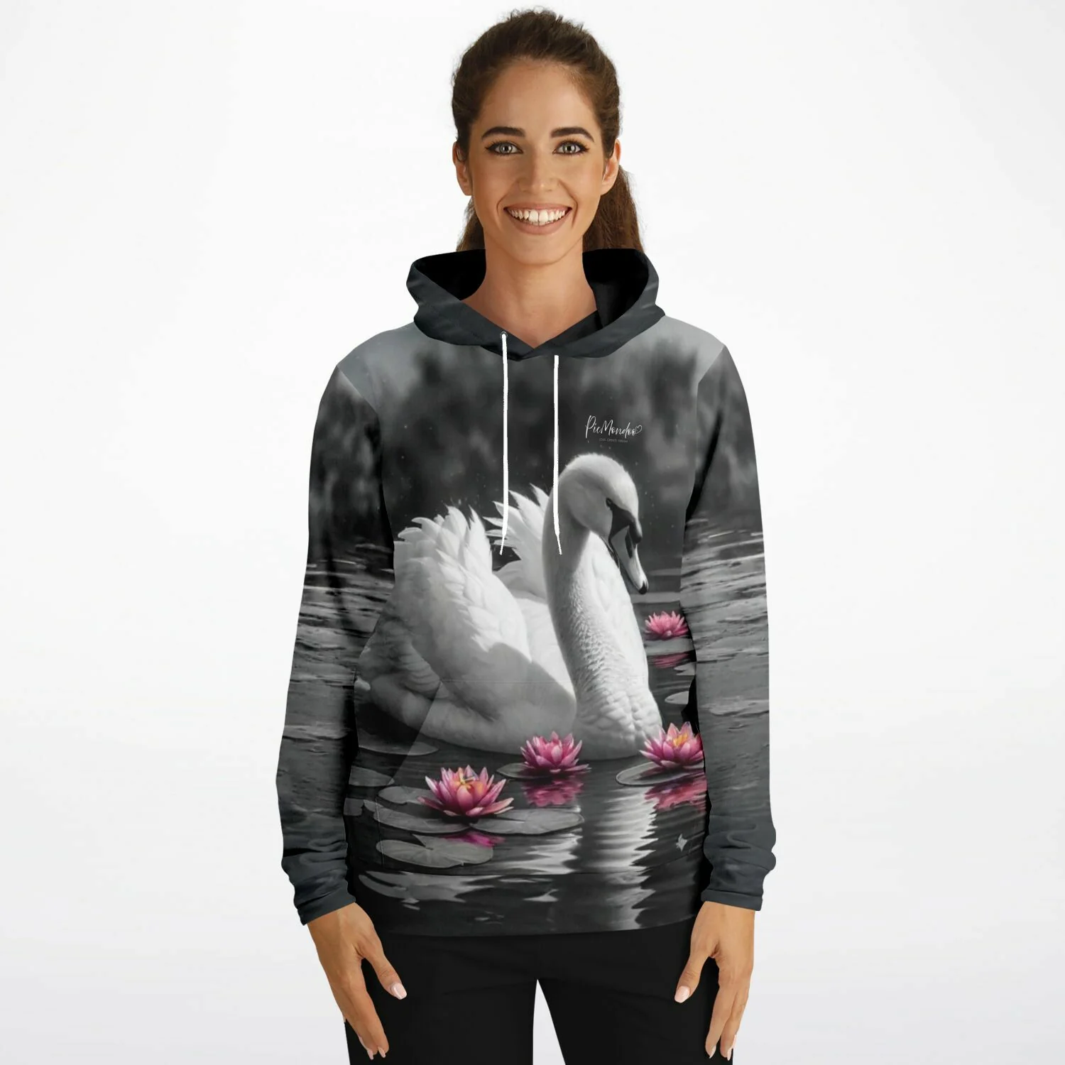 Dreamer Hoodie - Schwan im Seerosensee - Image 5