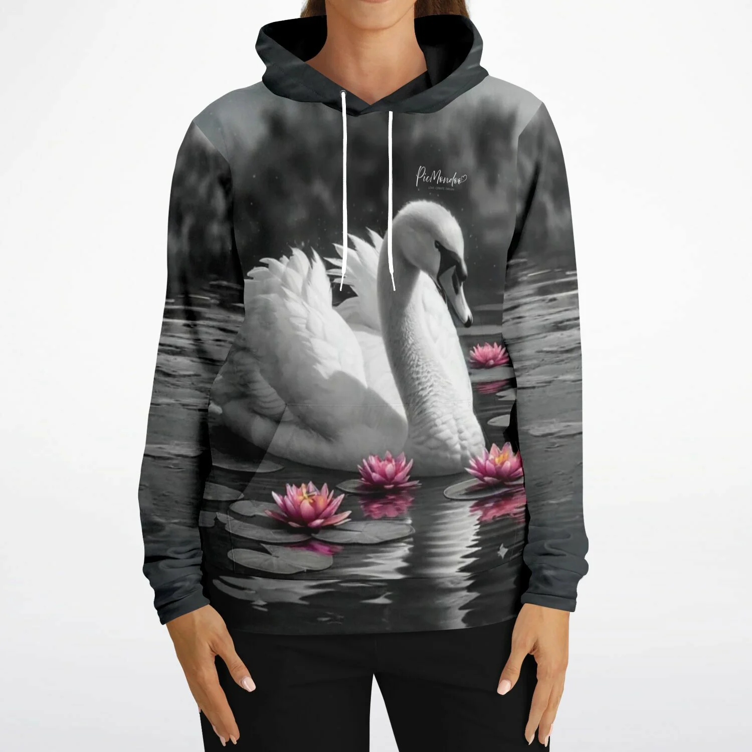 Dreamer Hoodie - Schwan im Seerosensee - Image 6