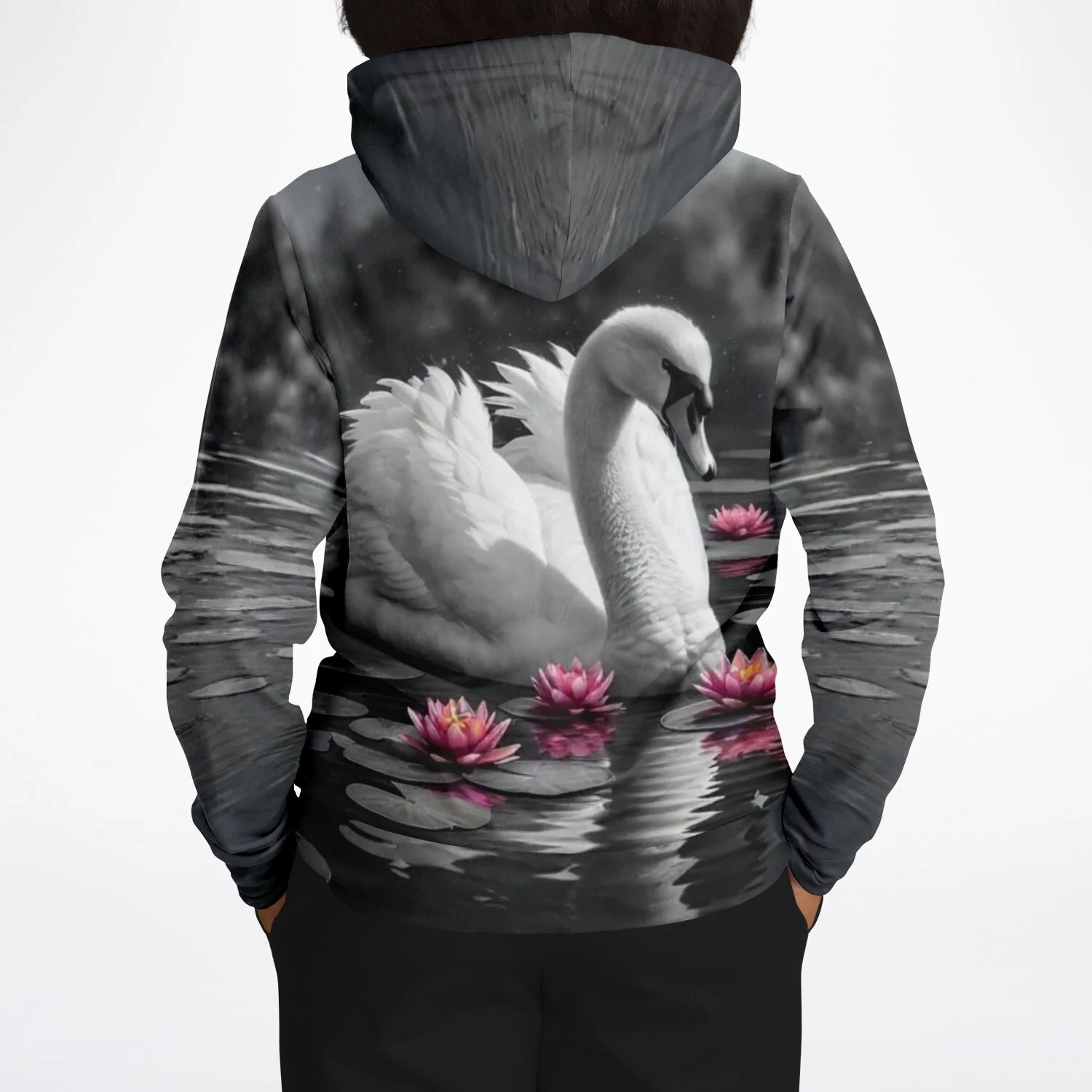Dreamer Hoodie - Schwan im Seerosensee - Image 8