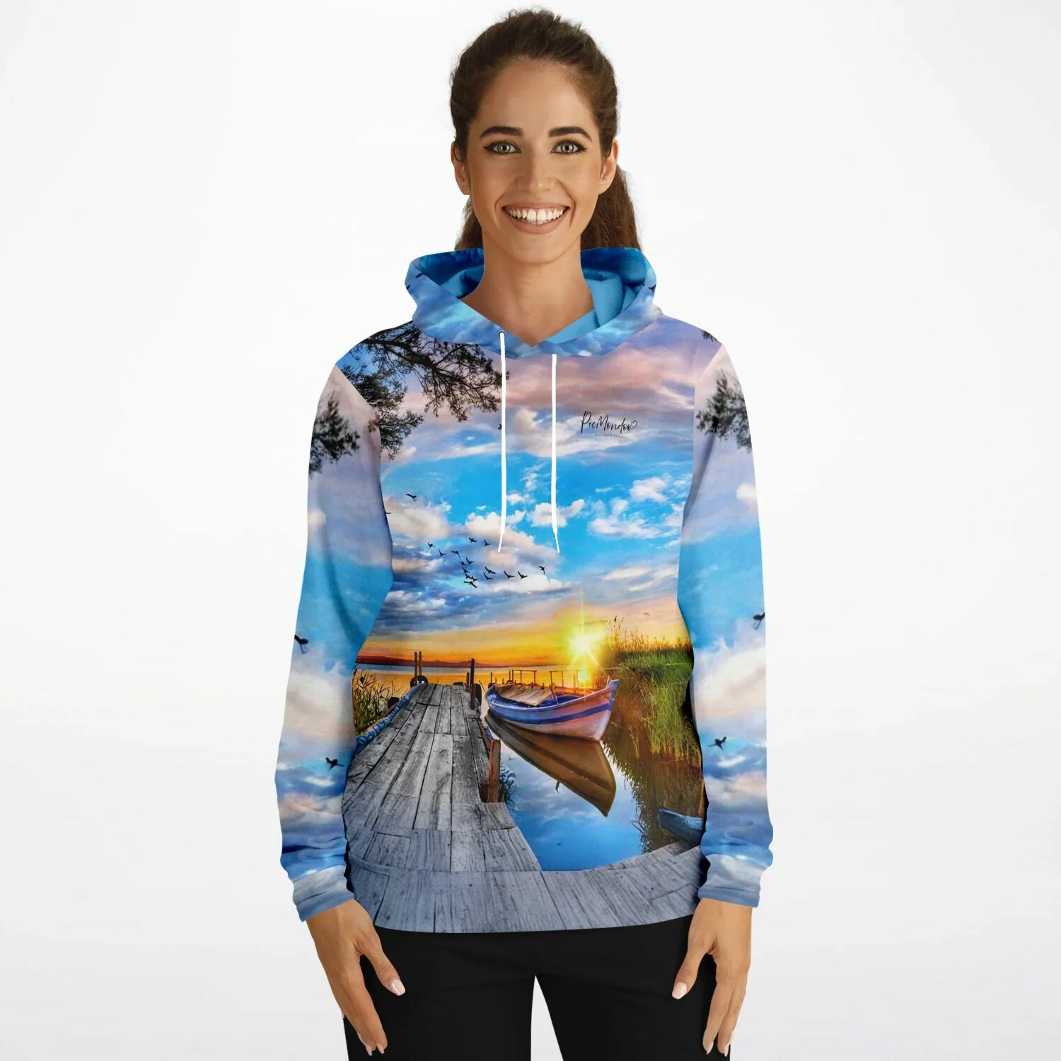 Dreamer Hoodie - Sonniger Abend am See - Image 5