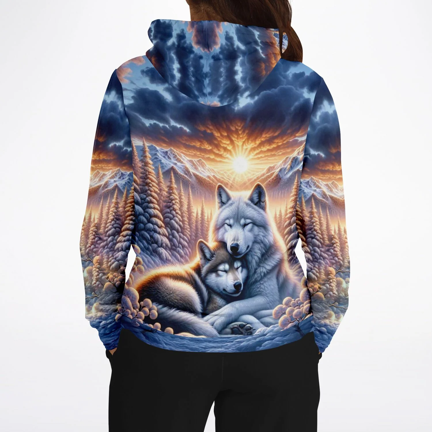 Dreamer Hoodie - Wolfliebe im Sonnenaufgang - Image 4