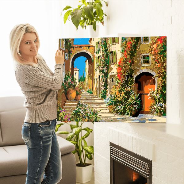 Malen nach Zahlen Set - Altstadt Innenhof - Image 9