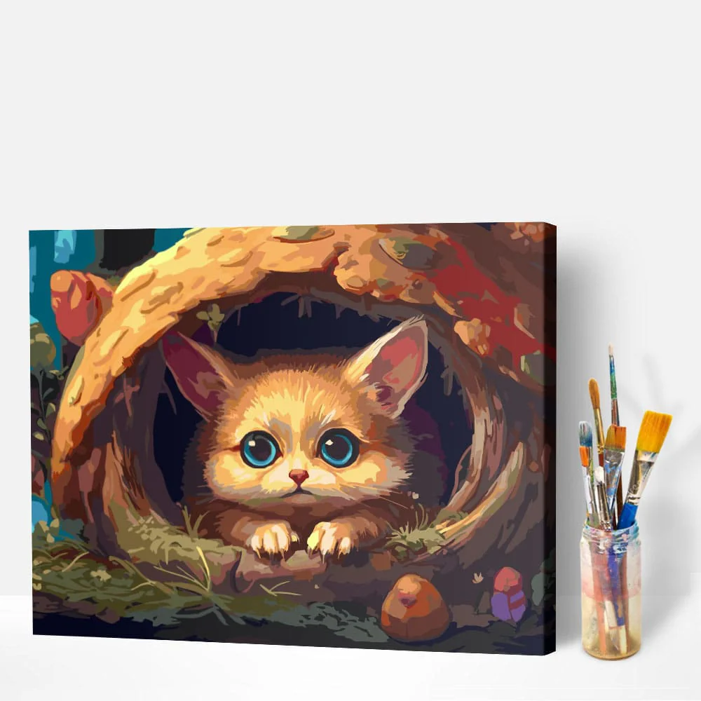 Malen nach Zahlen Set - Babyfuchs