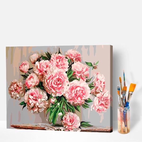 Malen nach Zahlen Set - Der rosa Rosenstrauß