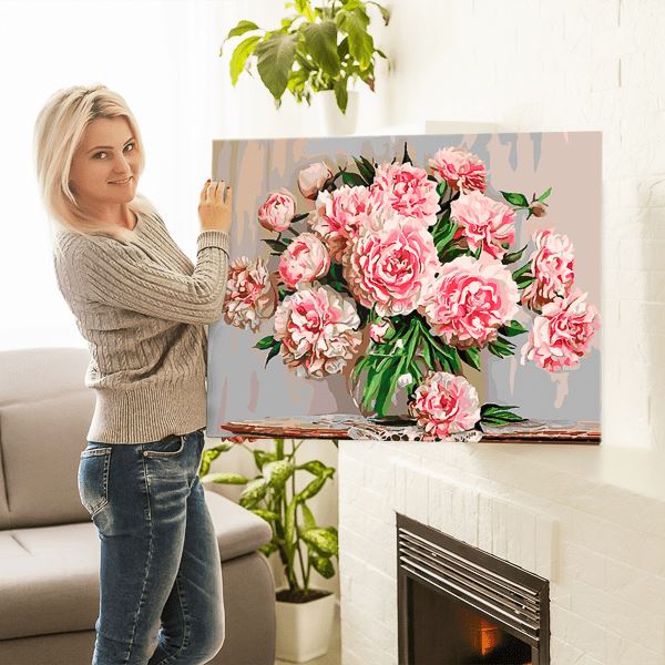 Malen nach Zahlen Set - Der rosa Rosenstrauß - Image 9