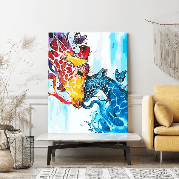 Malen nach Zahlen Set - Giraffe mit ihrem Baby - Image 10