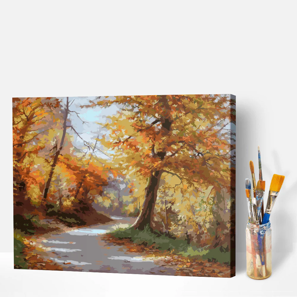 Malen nach Zahlen Set - Herbstspaziergang