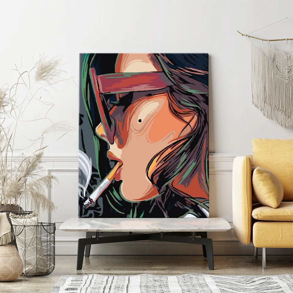 Malen nach Zahlen Set - Smoking women - Image 3