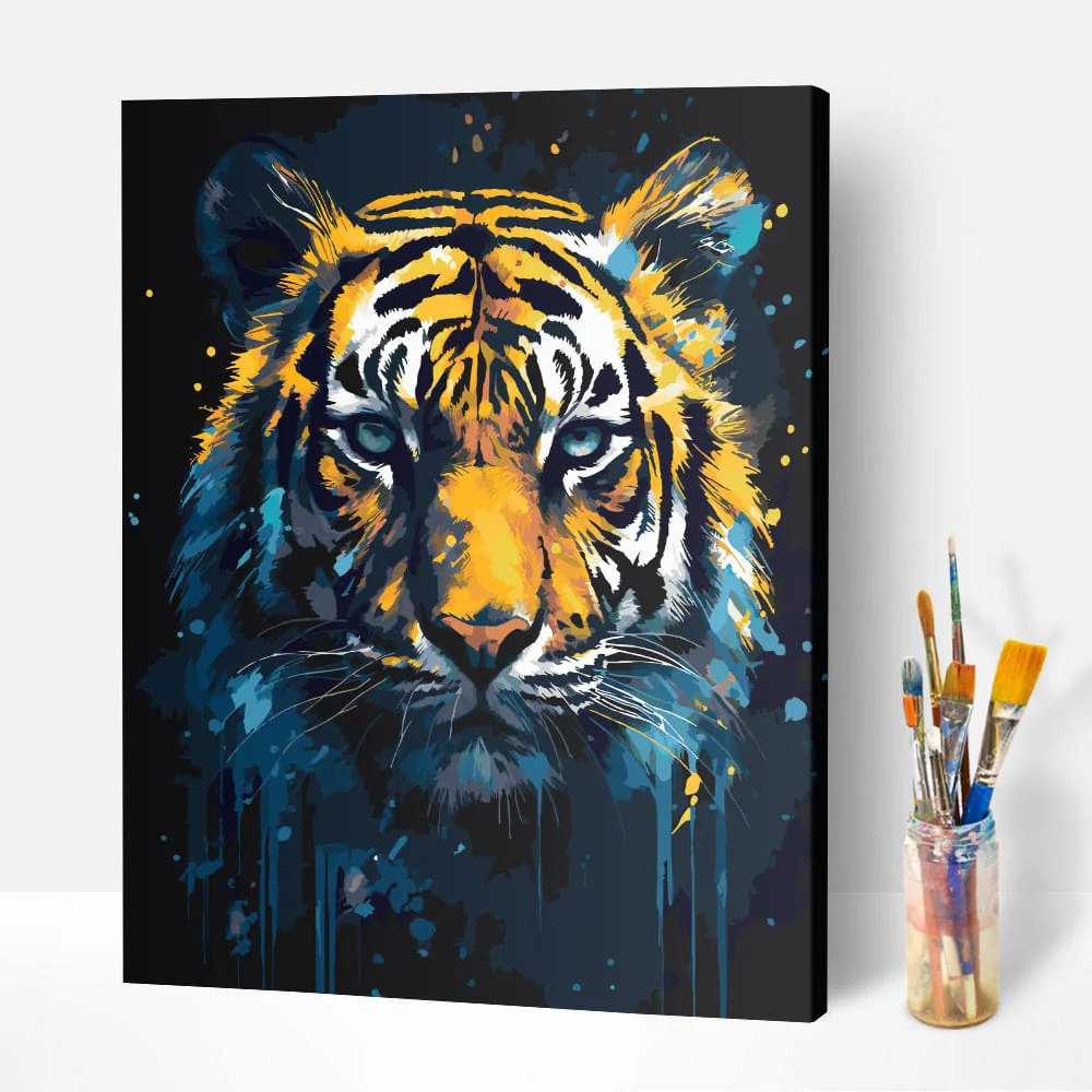 Malen nach Zahlen Set - Tiger watercolor