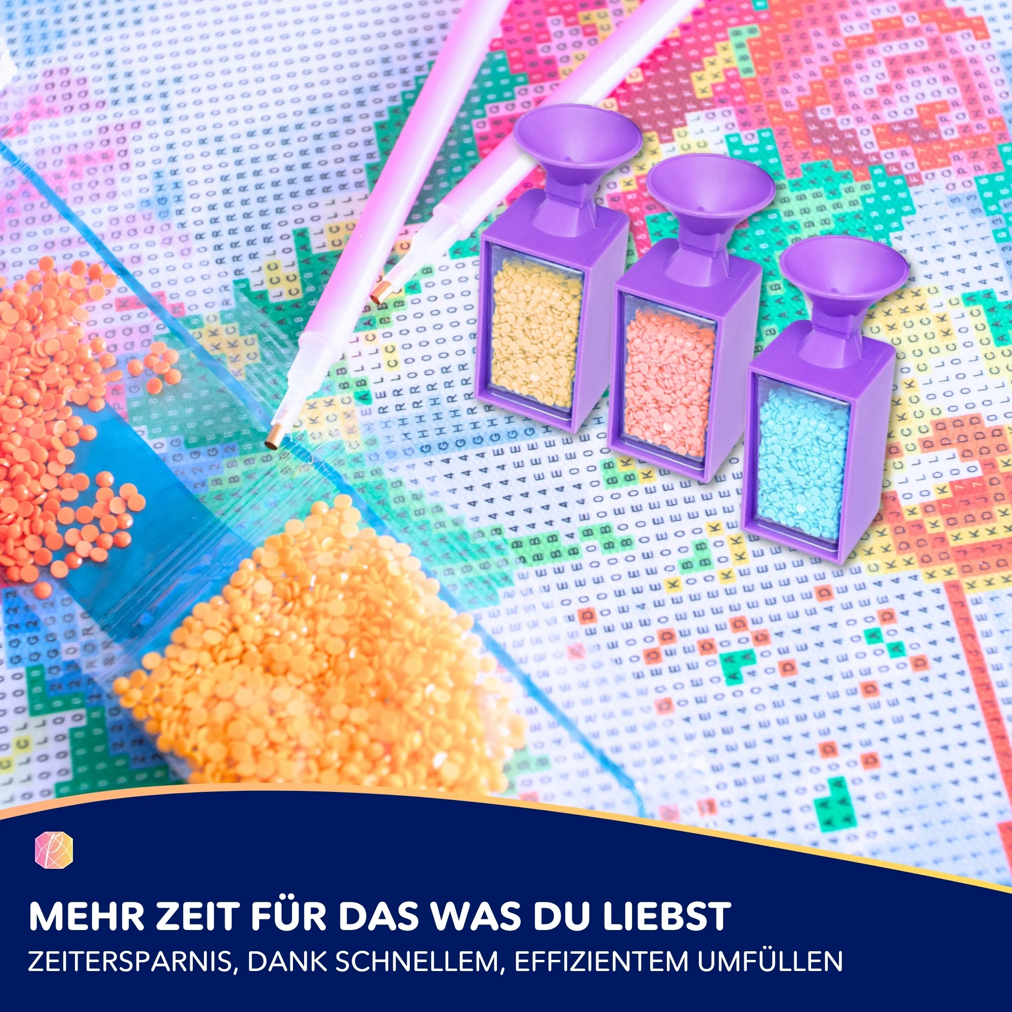 Trichter für Diamond Painting Steine mit Döschen-Vorrichtung - Image 3